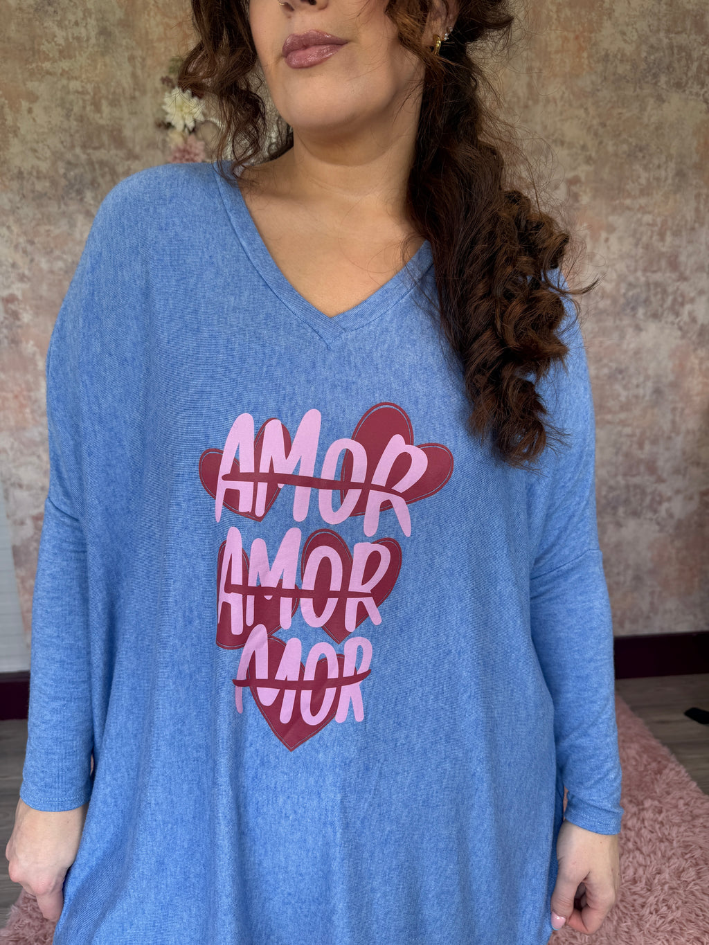 Cupids Kiss Knit Top Blue