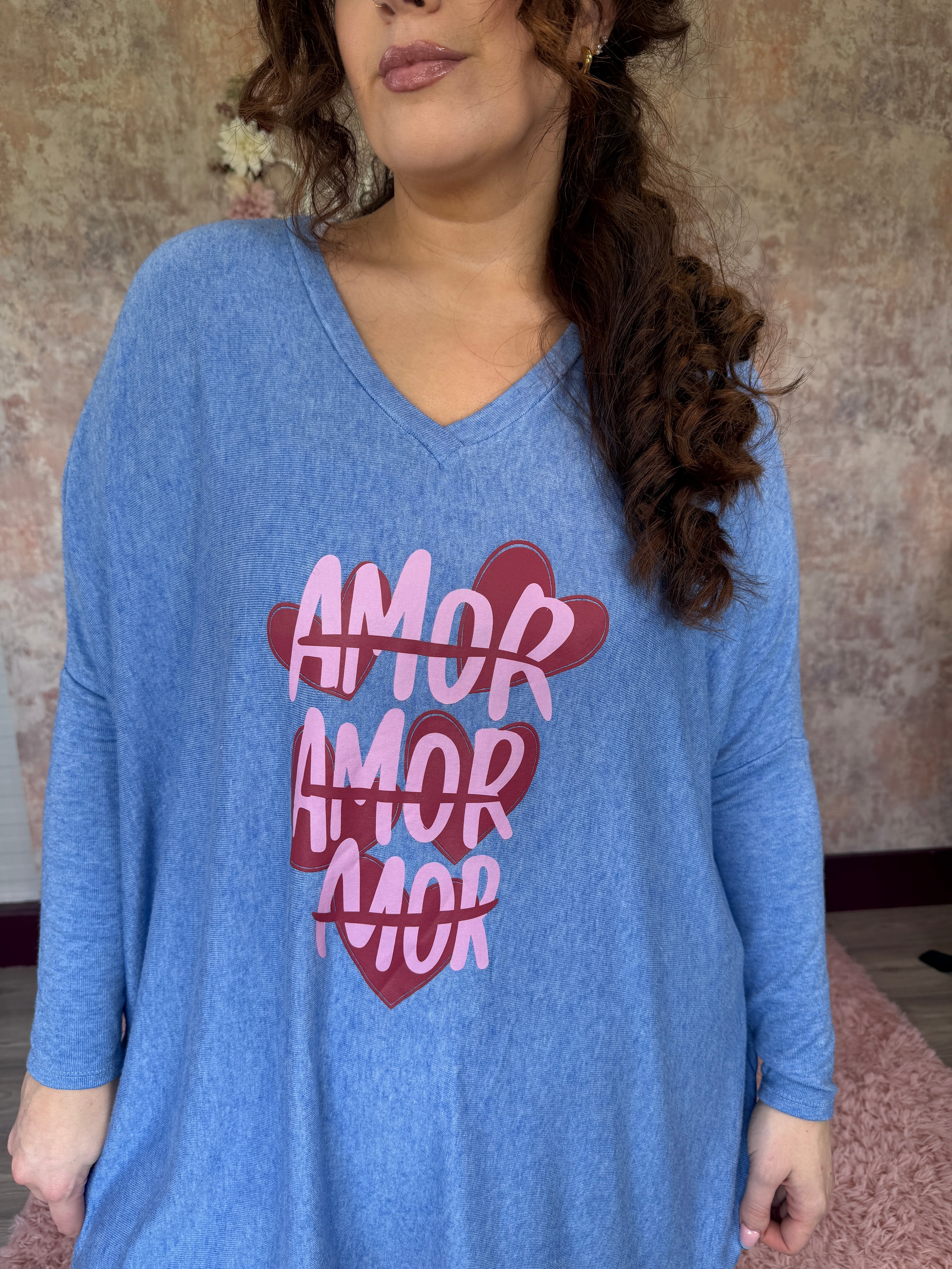 Cupids Kiss Knit Top Blue