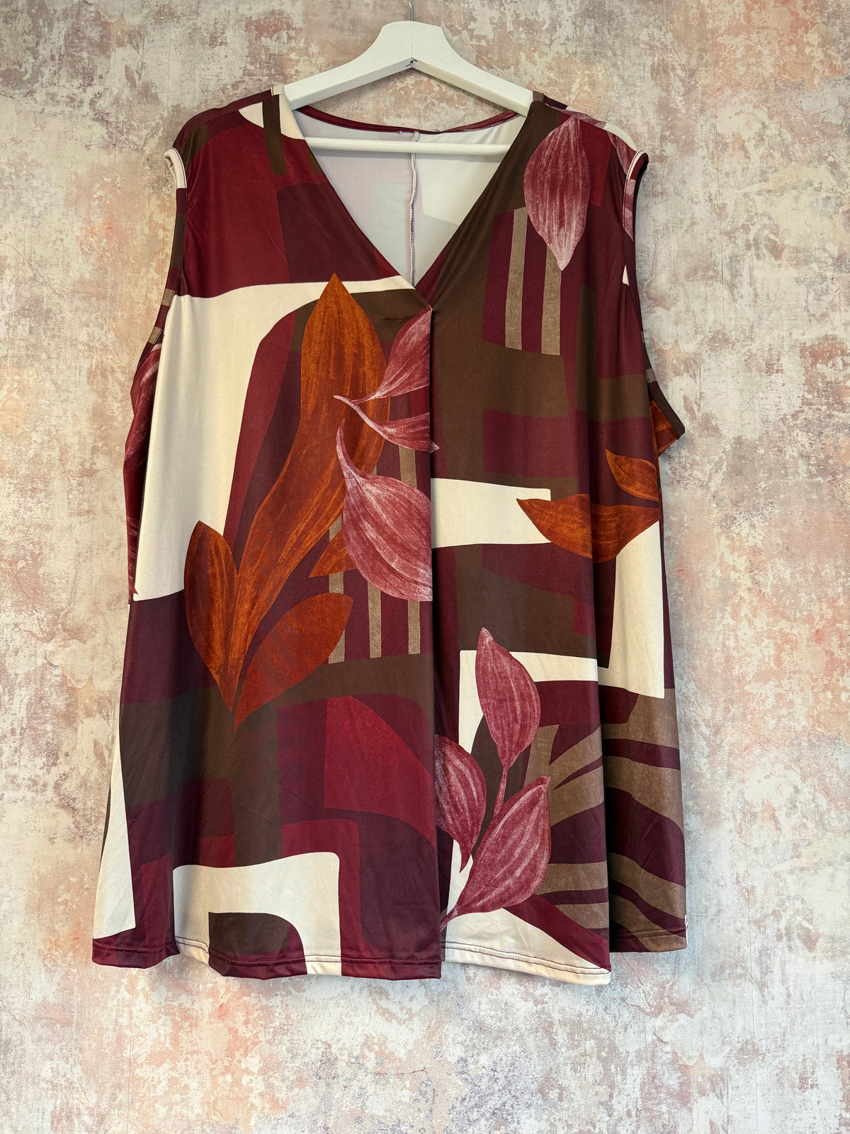 Vneck Floral Cami Burgundy