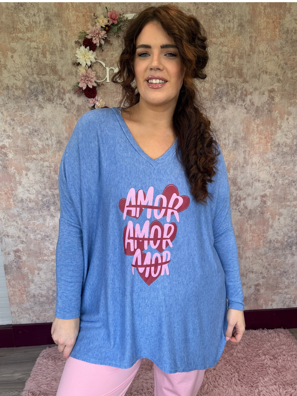 Cupids Kiss Knit Top Blue