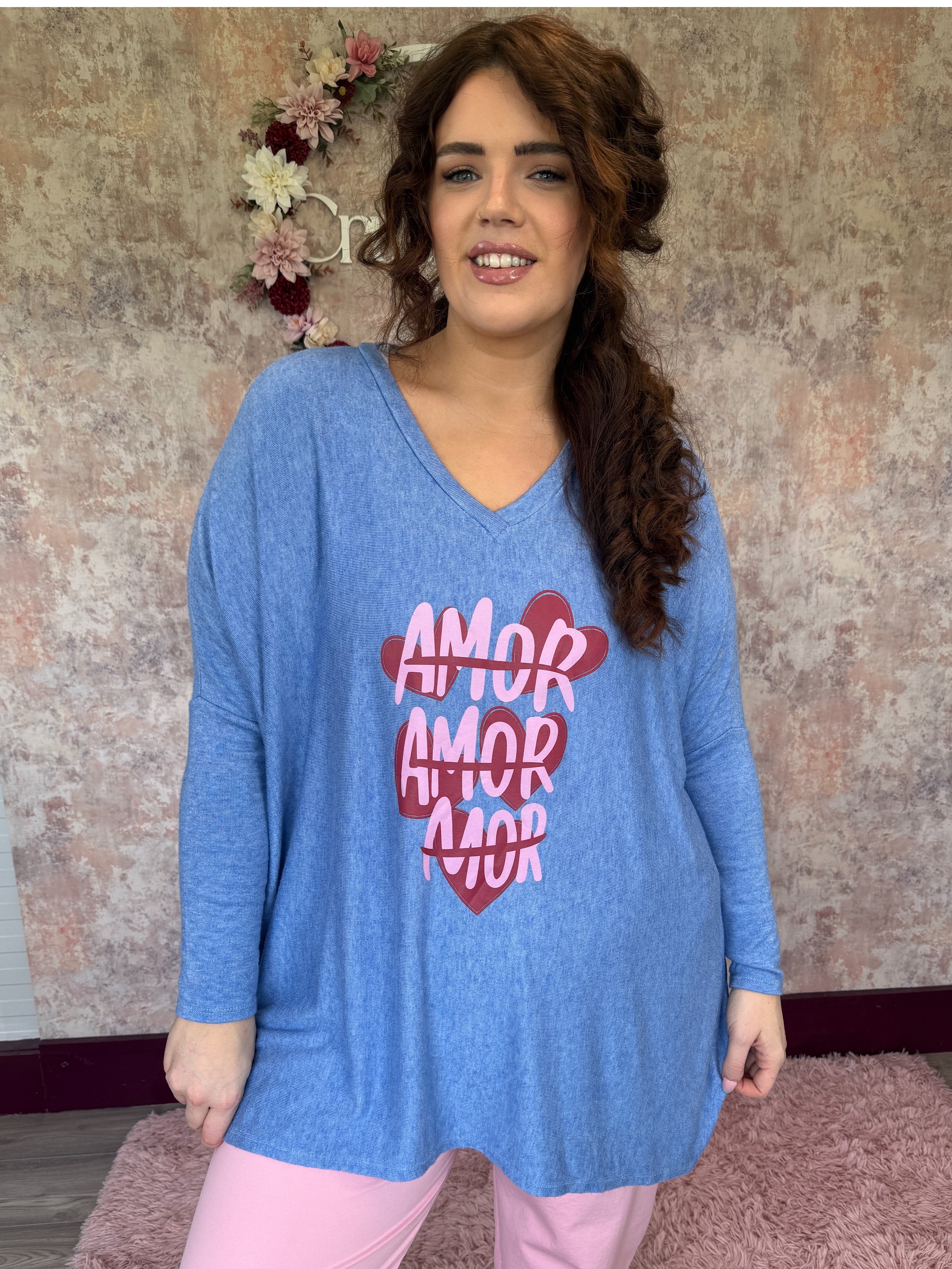 Cupids Kiss Knit Top Blue