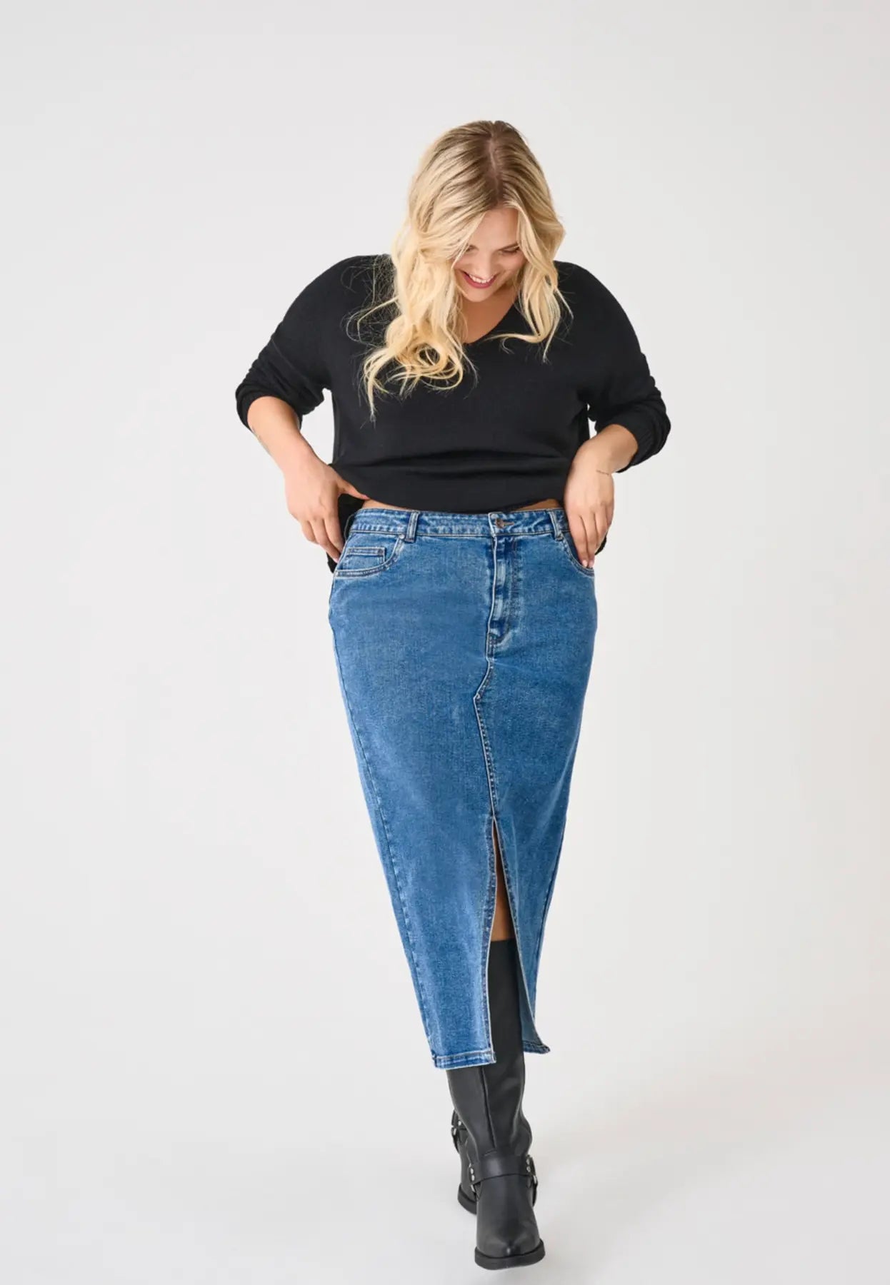 Denim Midi Skirt