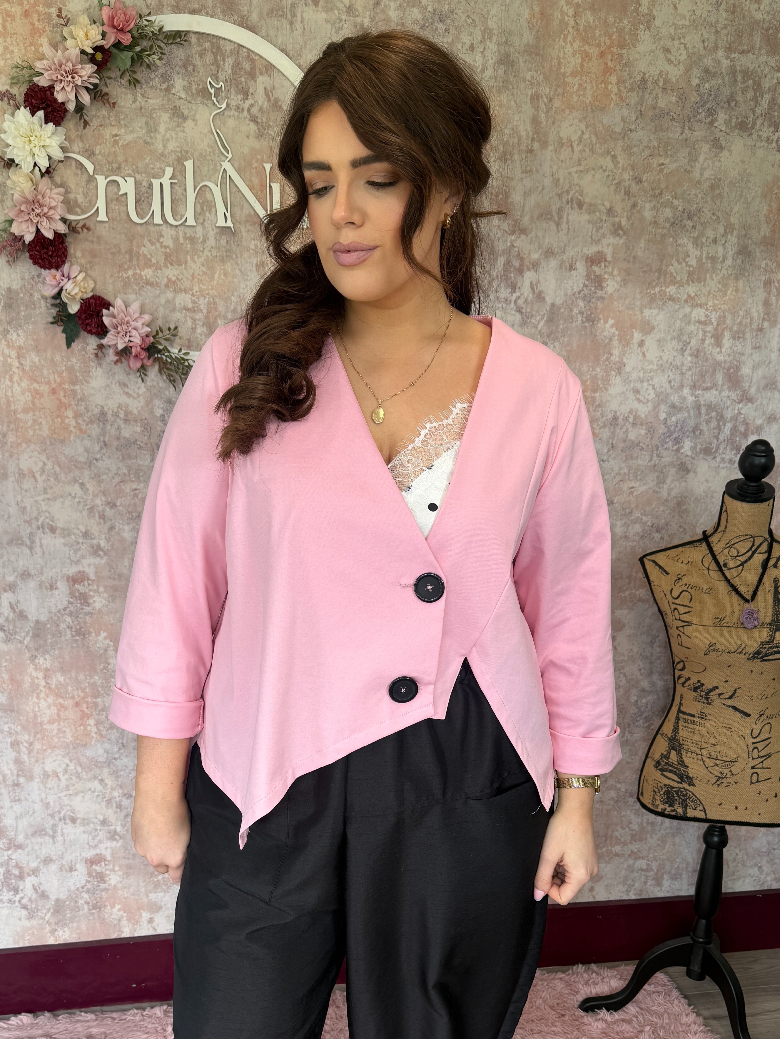 Wrap Style jacket Baby Pink