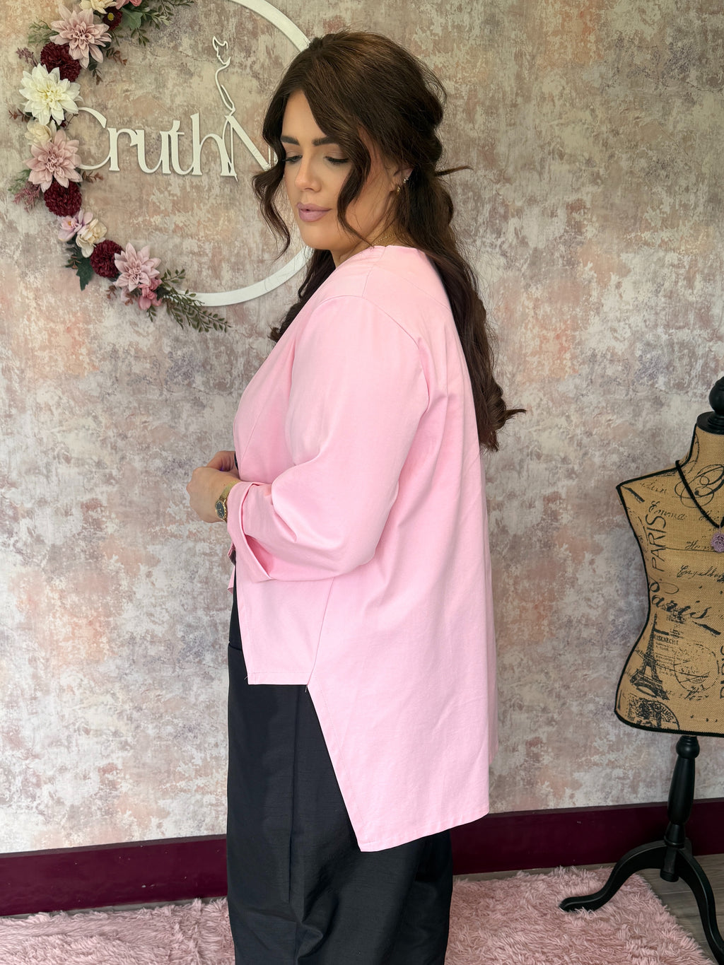 Wrap Style jacket Baby Pink