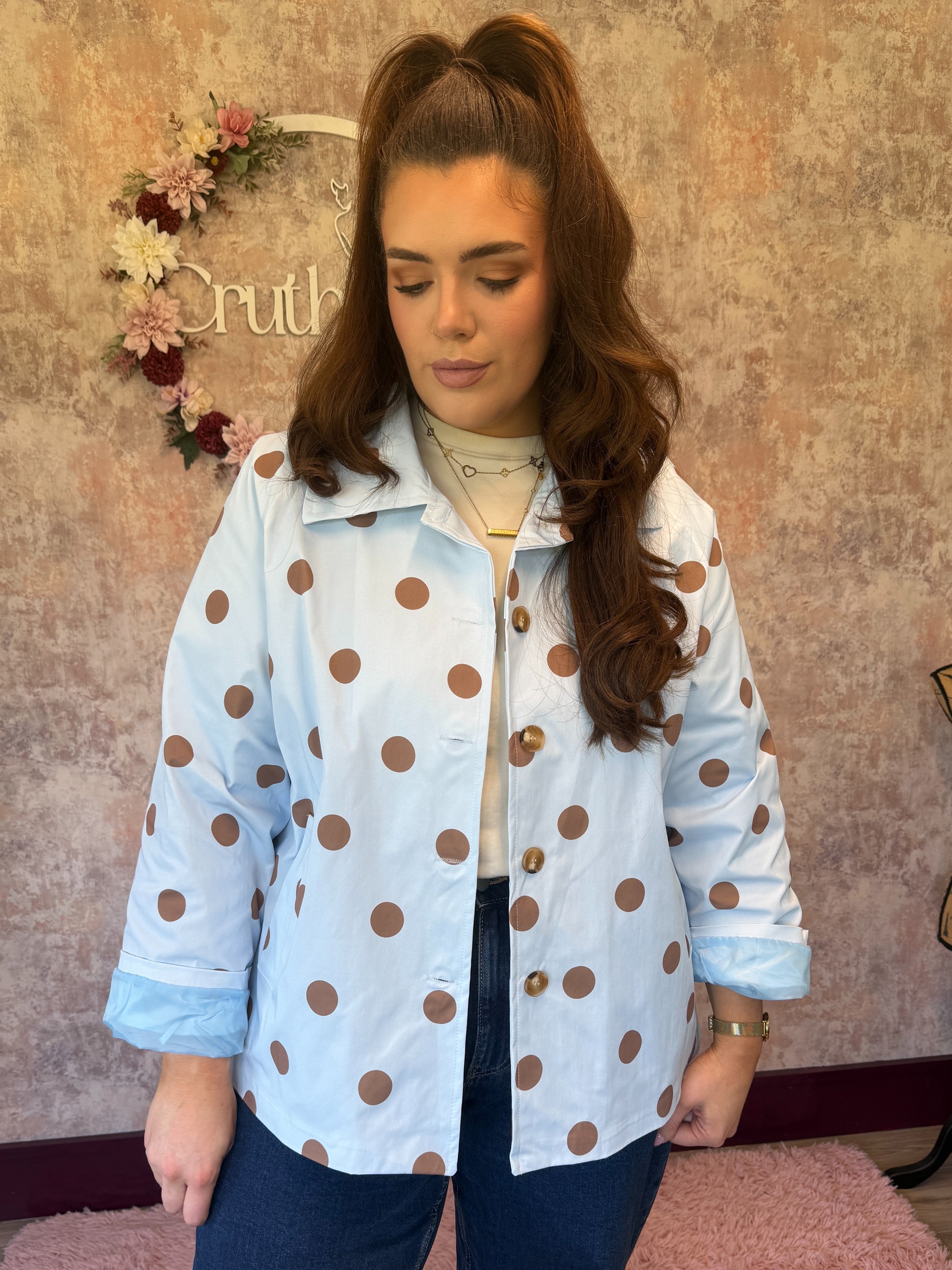 Polka dot Trench Blue