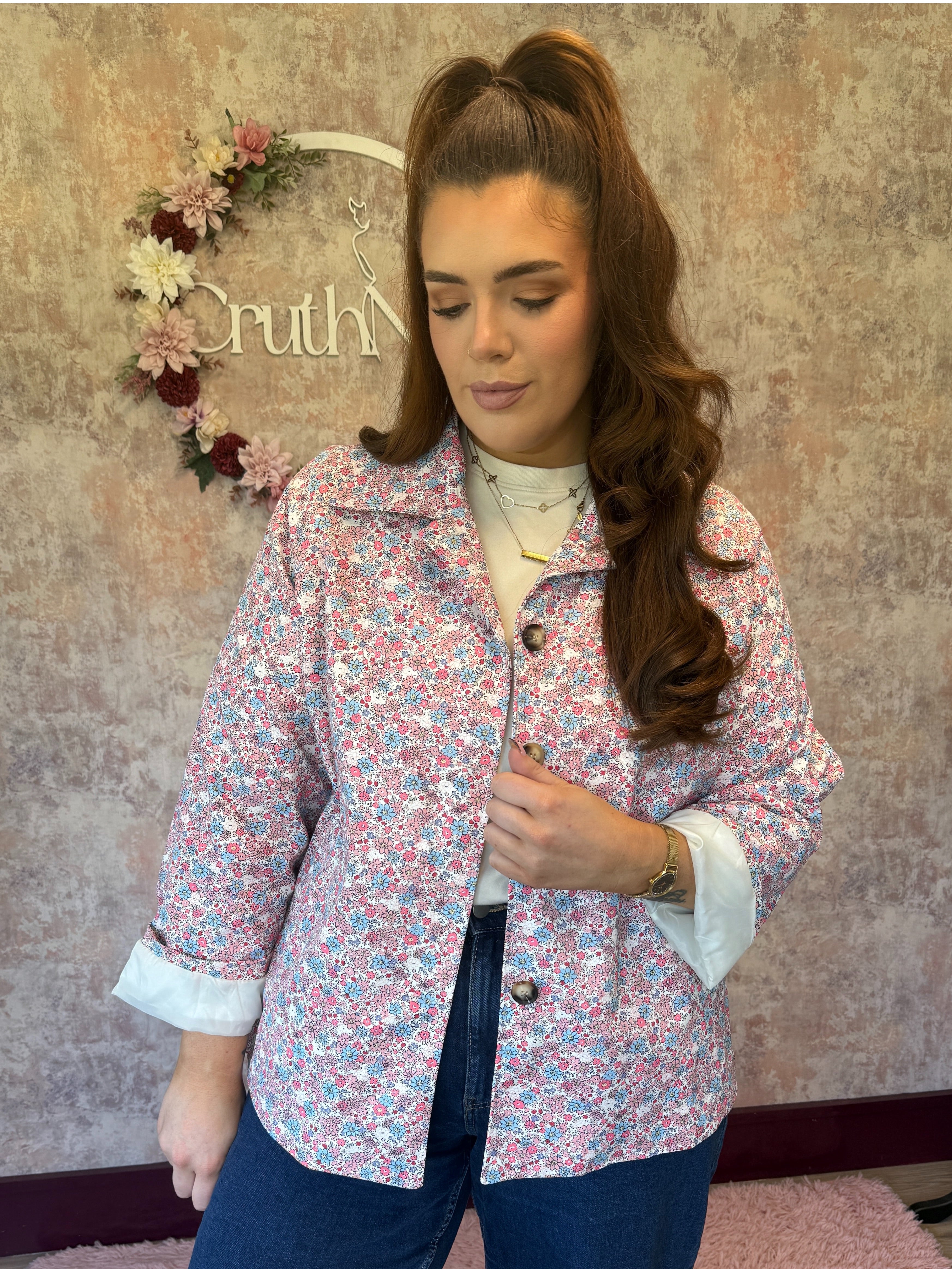 Floral Trench Pink