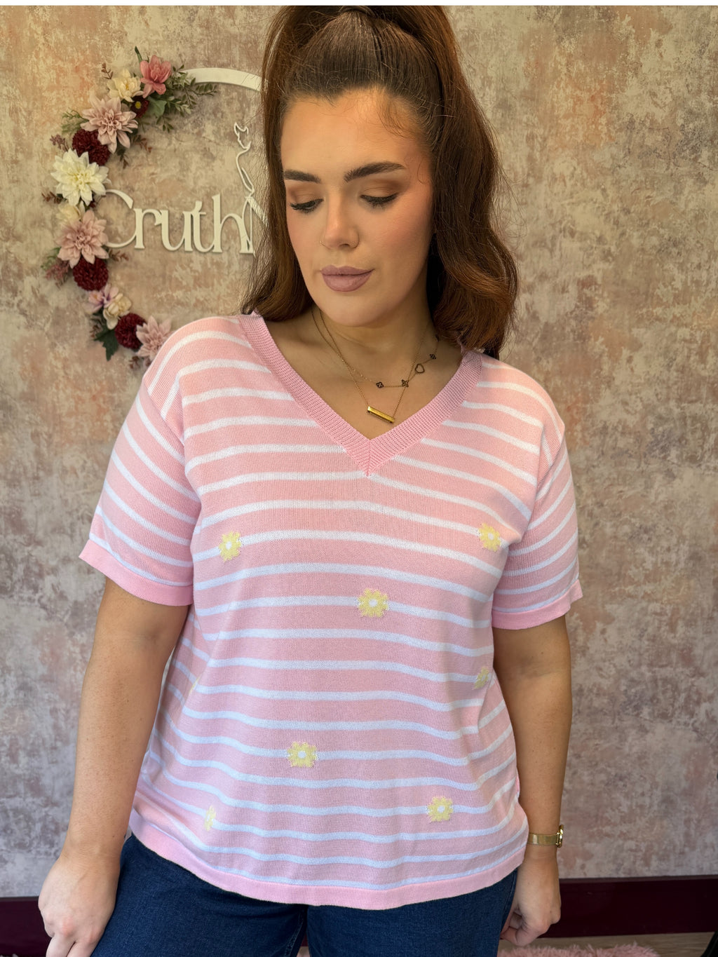 V neck knitted top