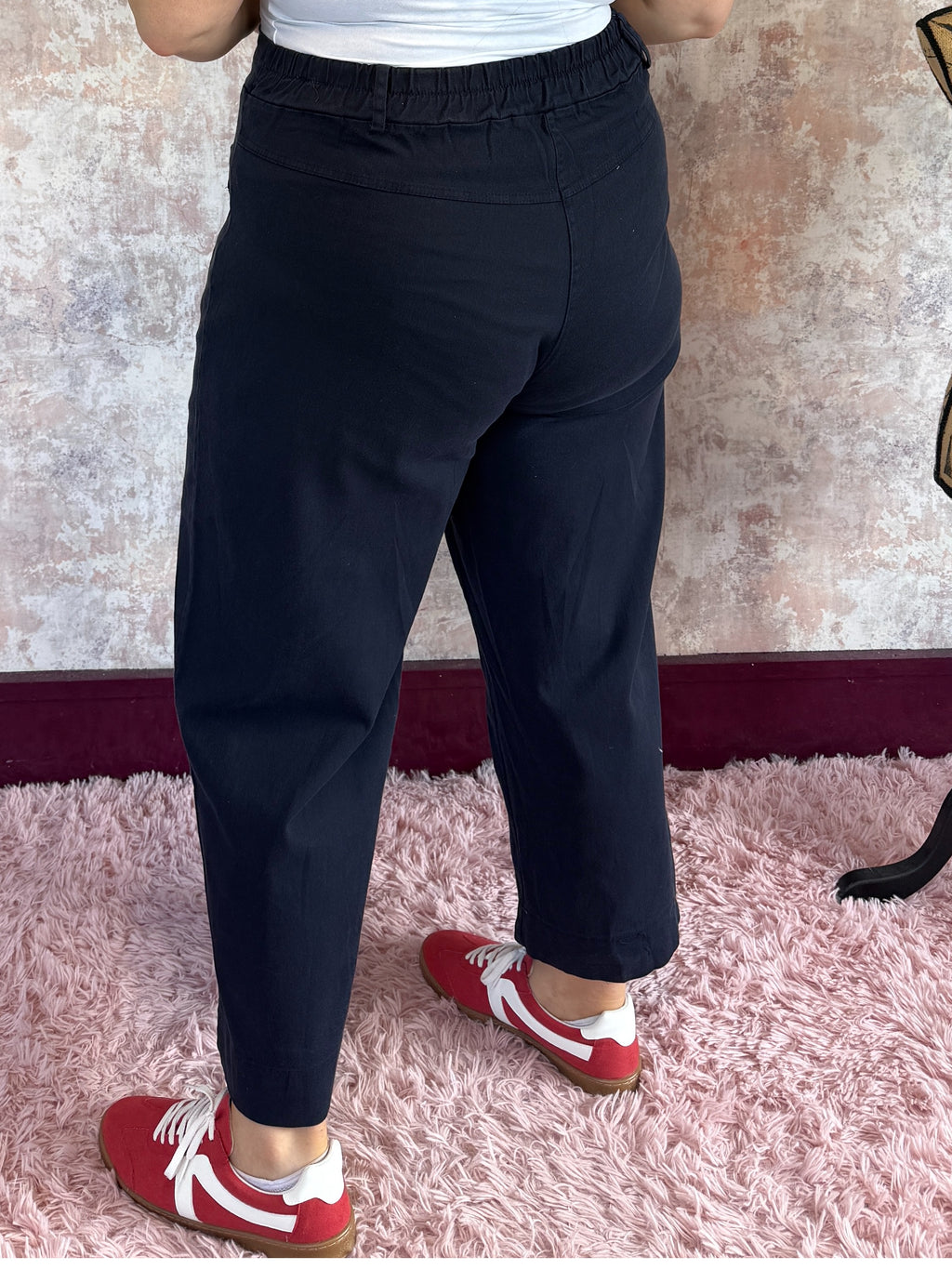 Ankle Grazer Cotton trousers Navy