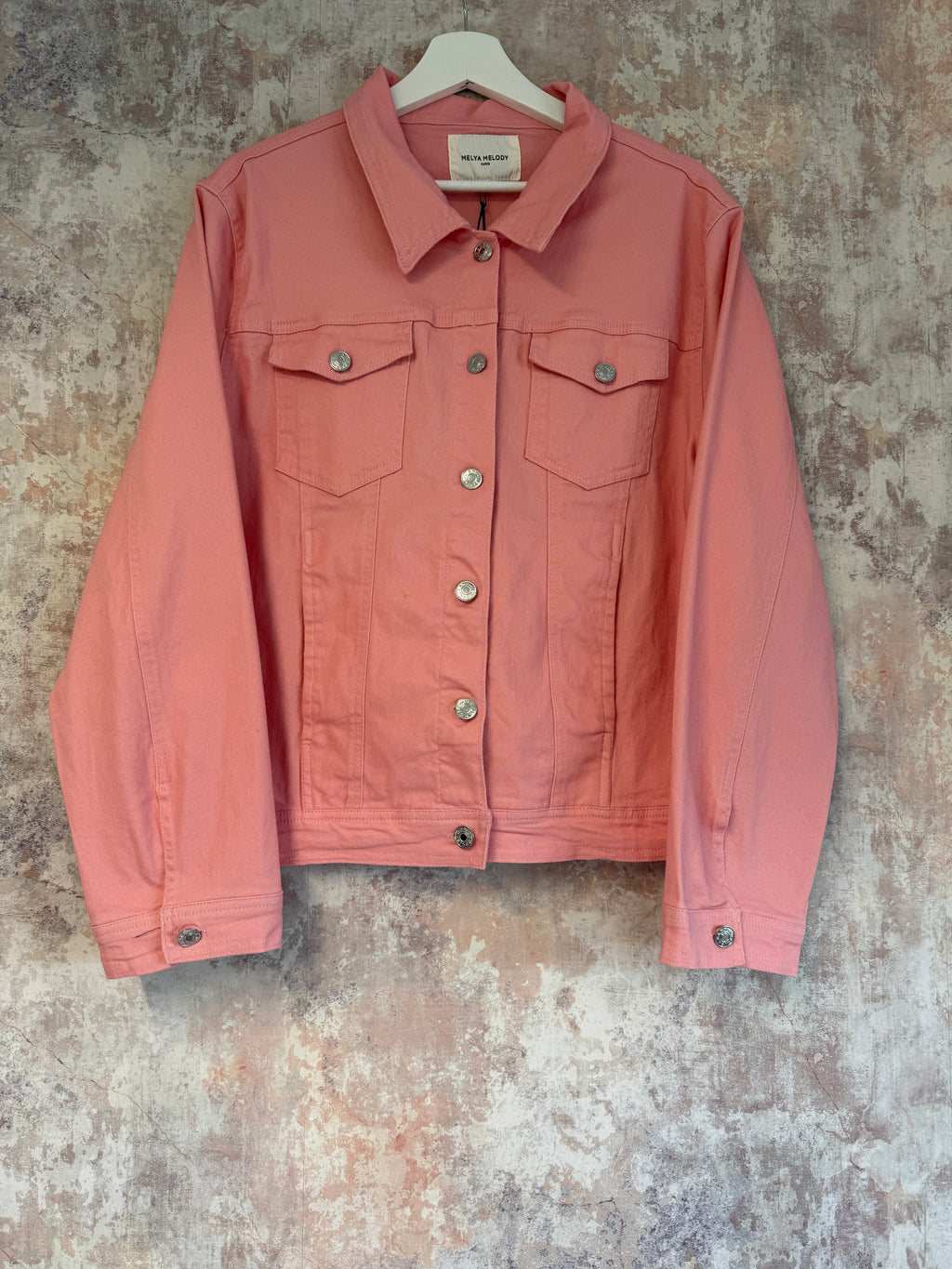 Cotton Denim Jacket Pink