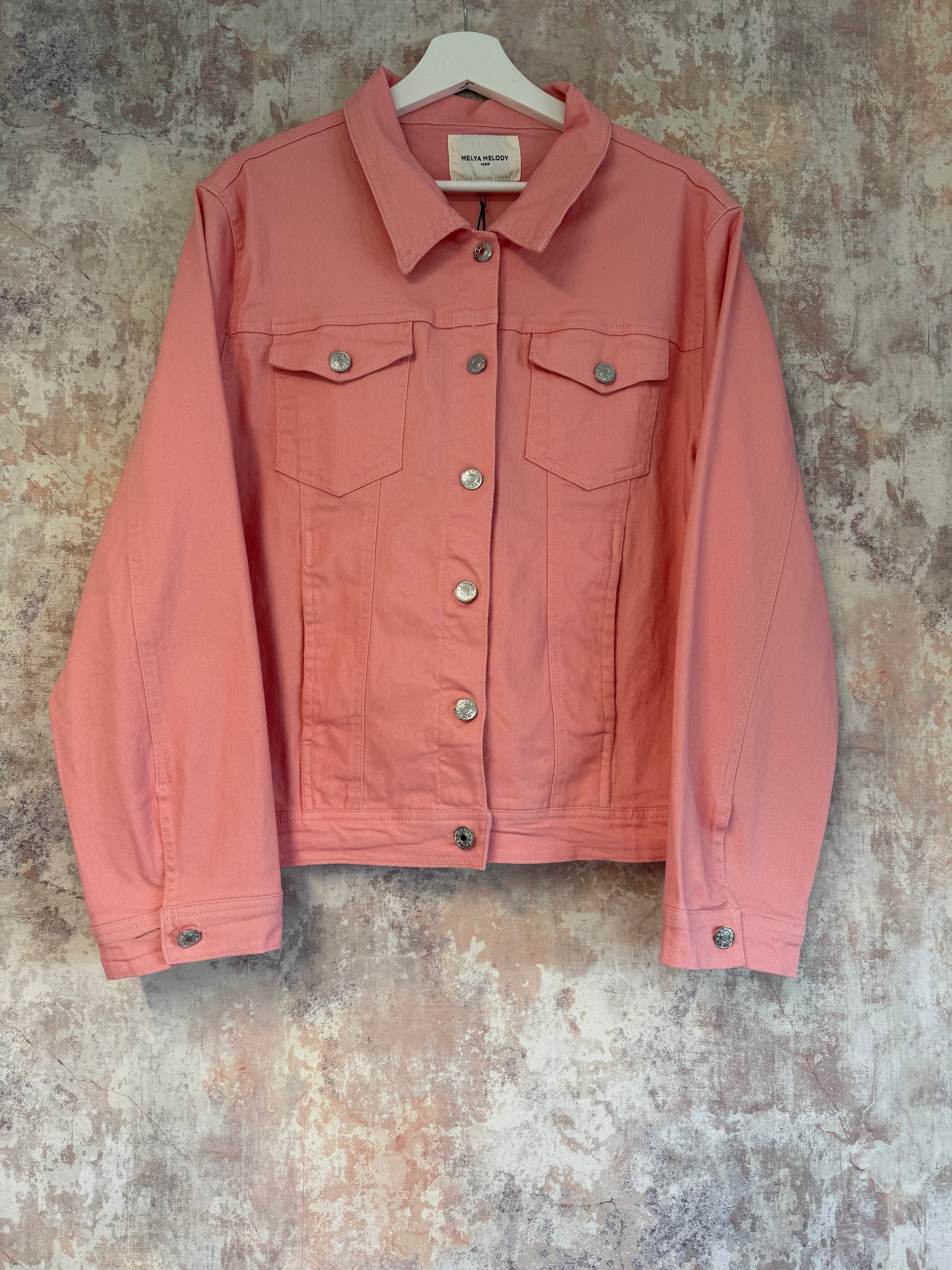 Cotton Denim Jacket Pink