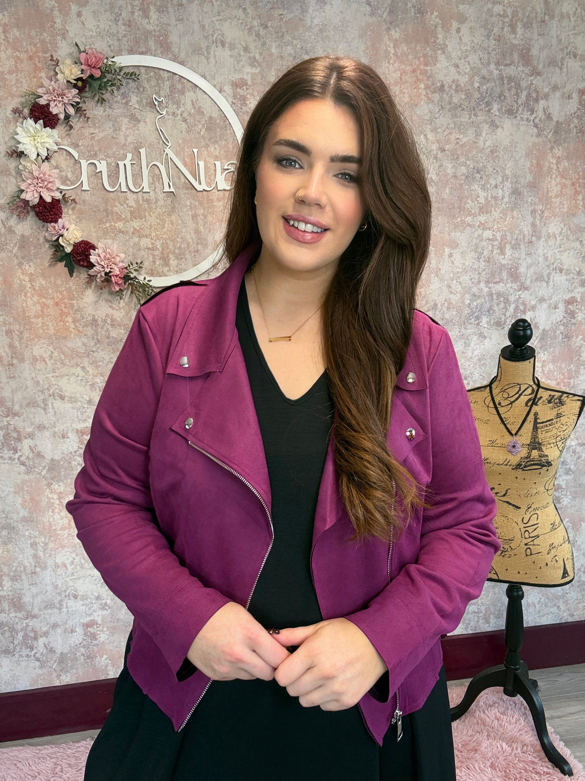 Suede Look Biker Jacket (3 Colours)