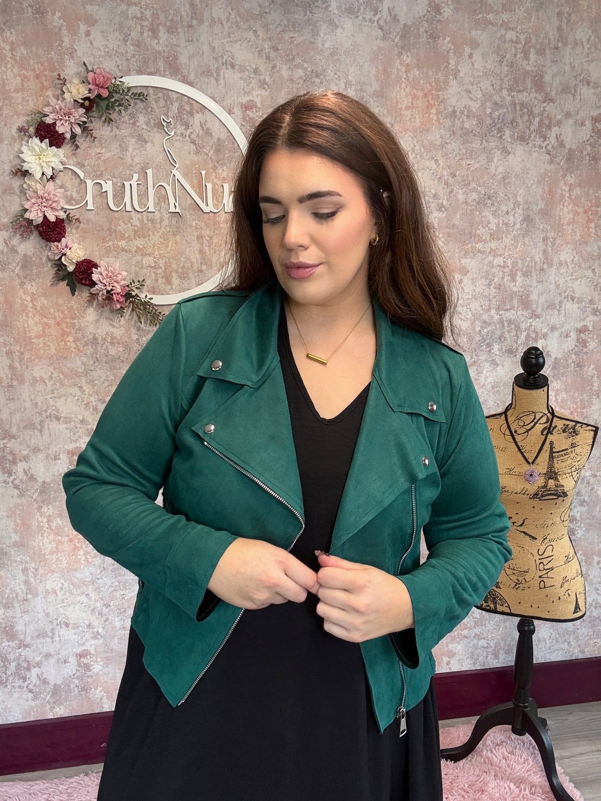 Suede Look Biker Jacket (3 Colours)