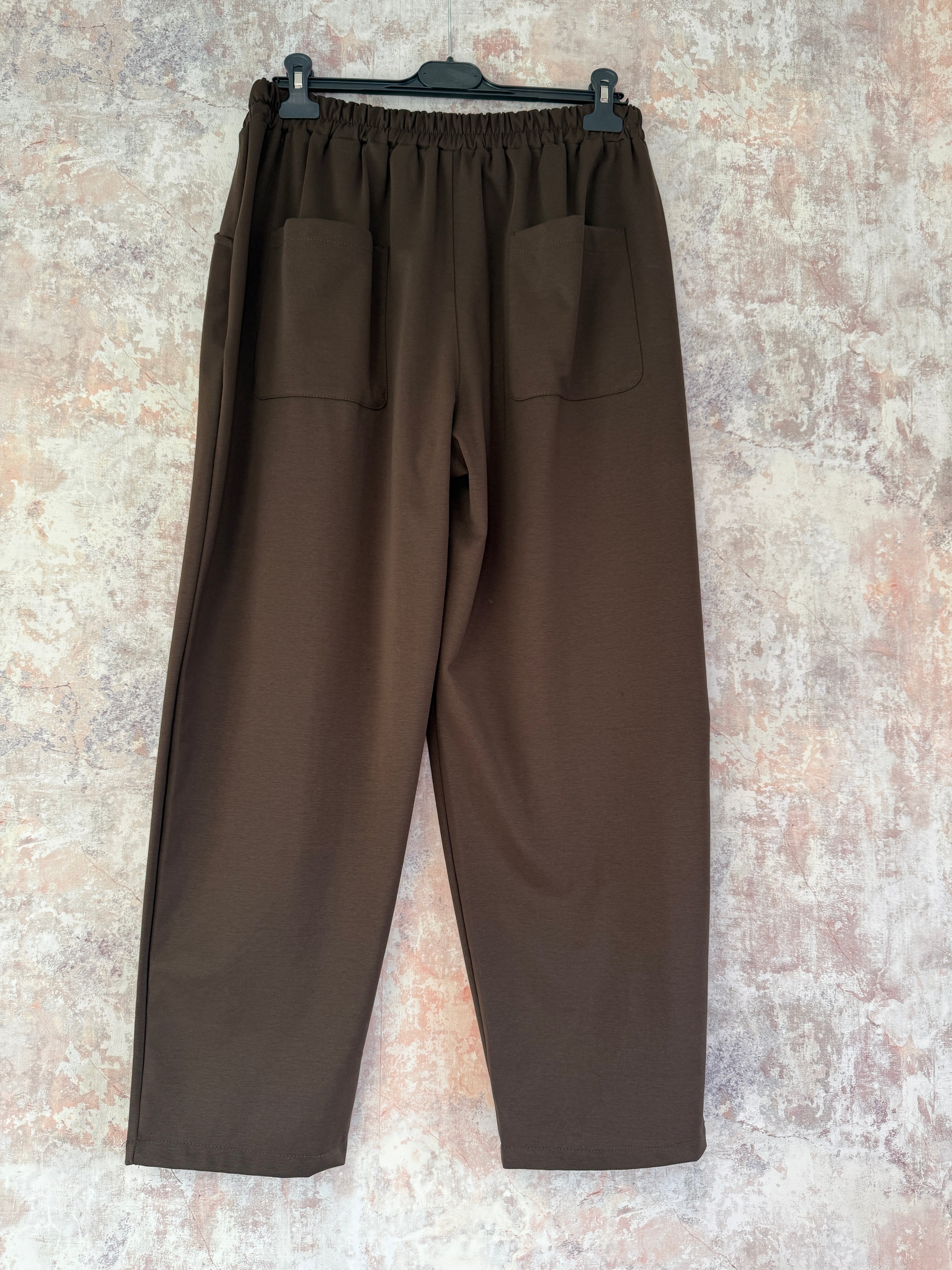 "I can do it all" Stretch Trousers Brown