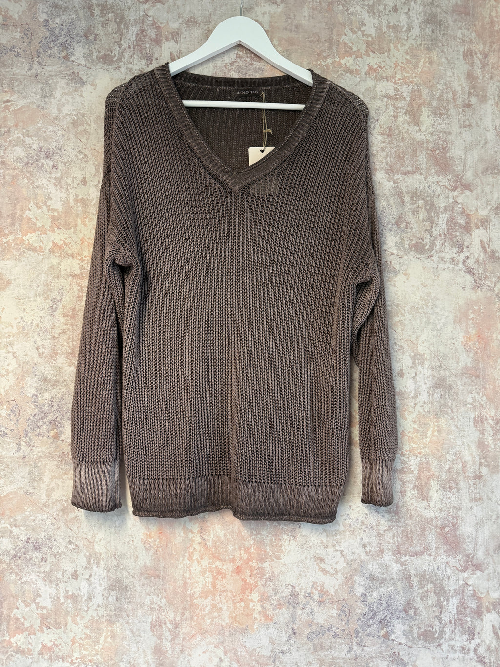 Lightweight V neck Knit Mauve
