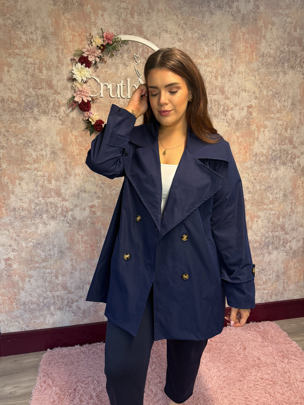 "Trendy Trench" Navy
