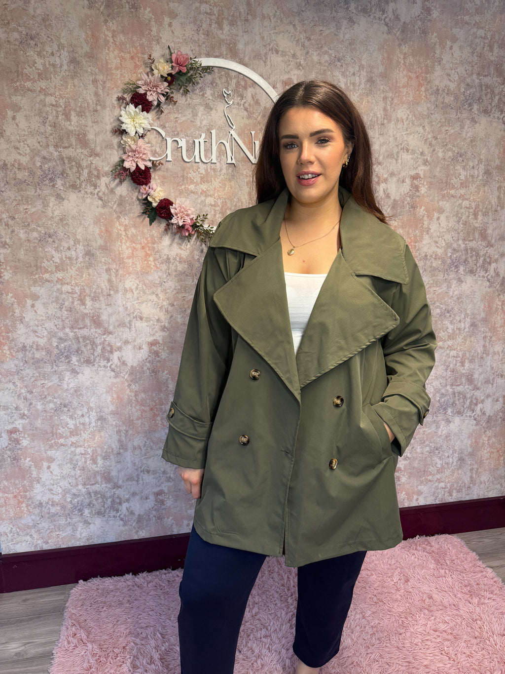 "Trendy Trench" Khaki