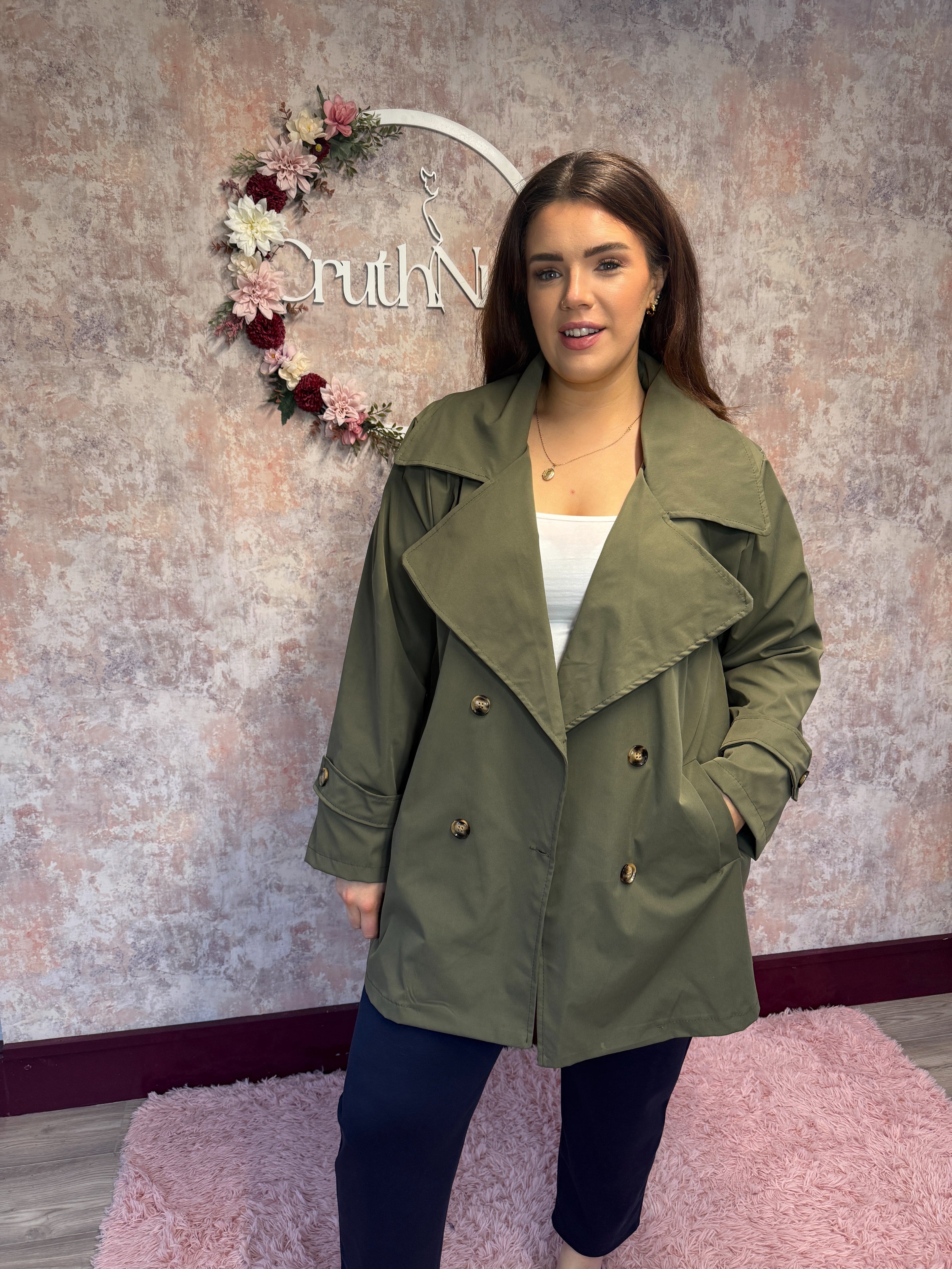 "Trendy Trench" Khaki