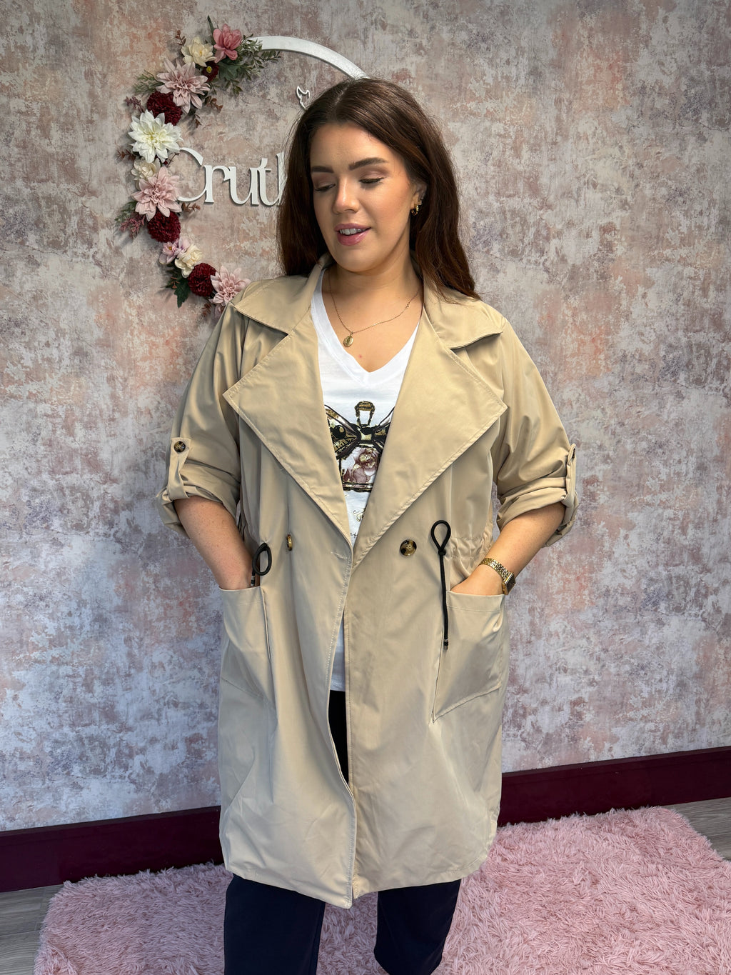 "Trusty Trench" Beige