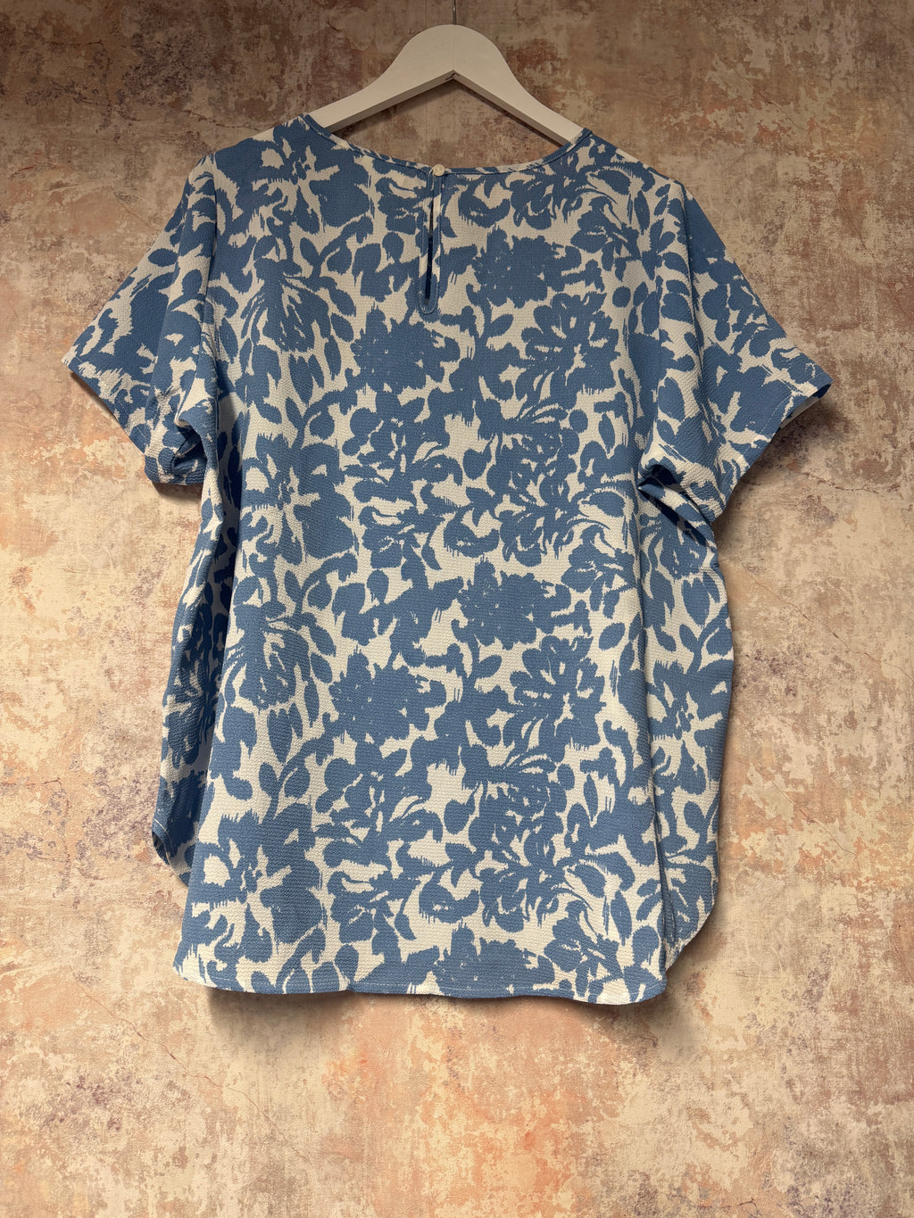 Blue Flower Print Top