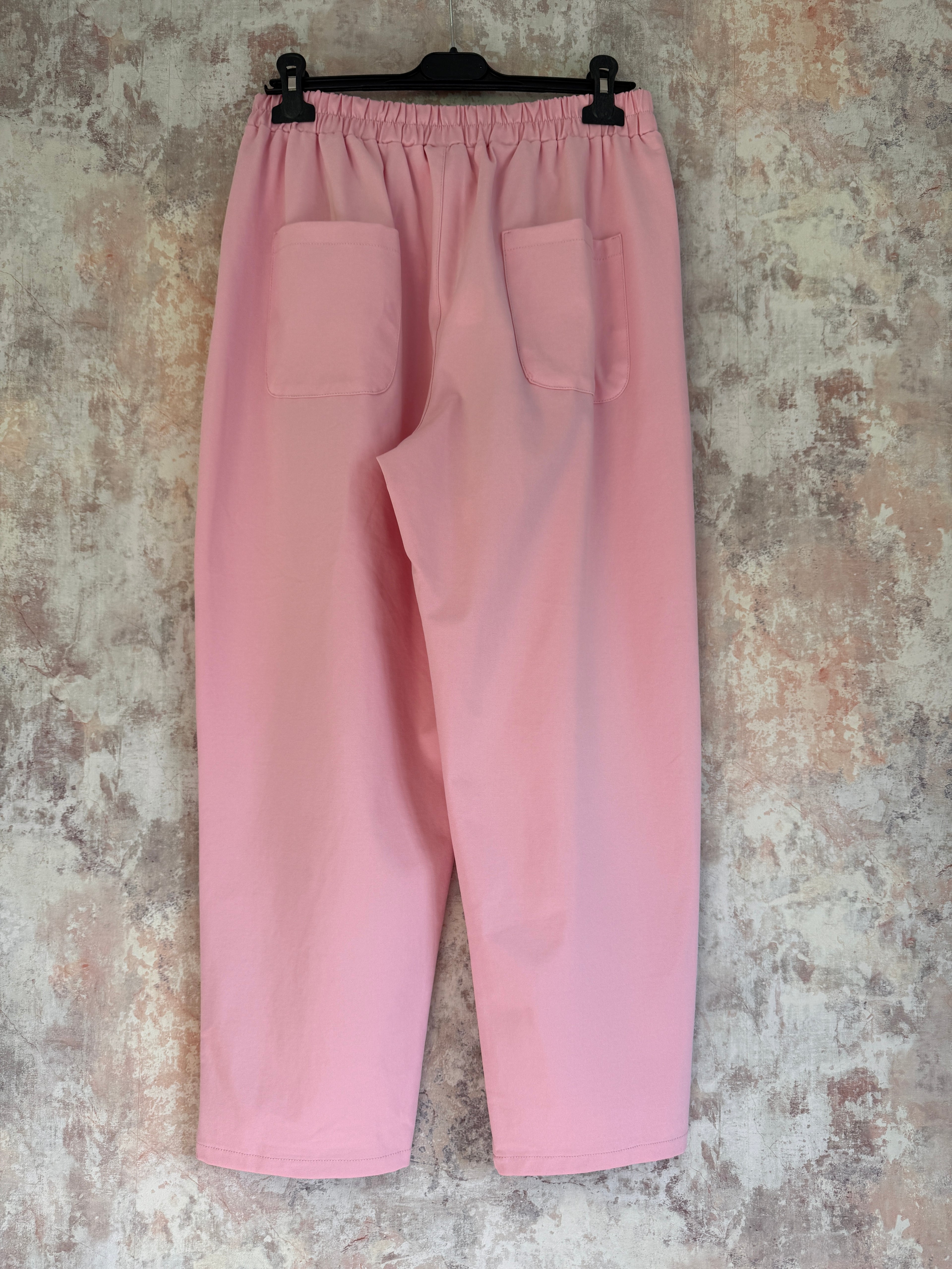 "I can do it all" Stretch Scuba Trousers Baby Pink