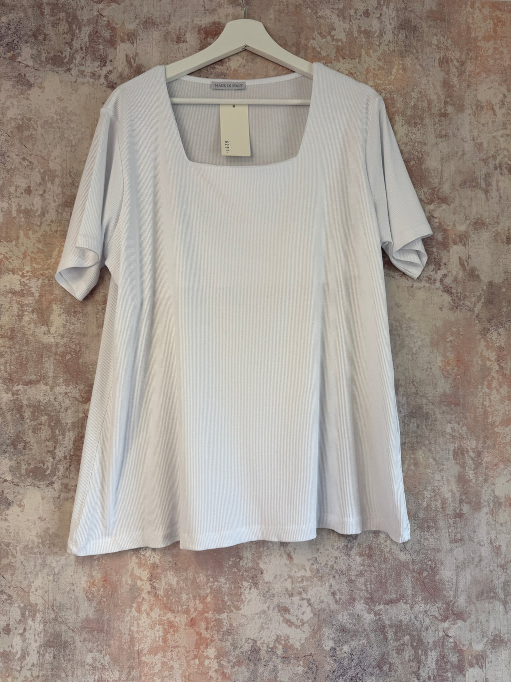 Ribbed square neck top