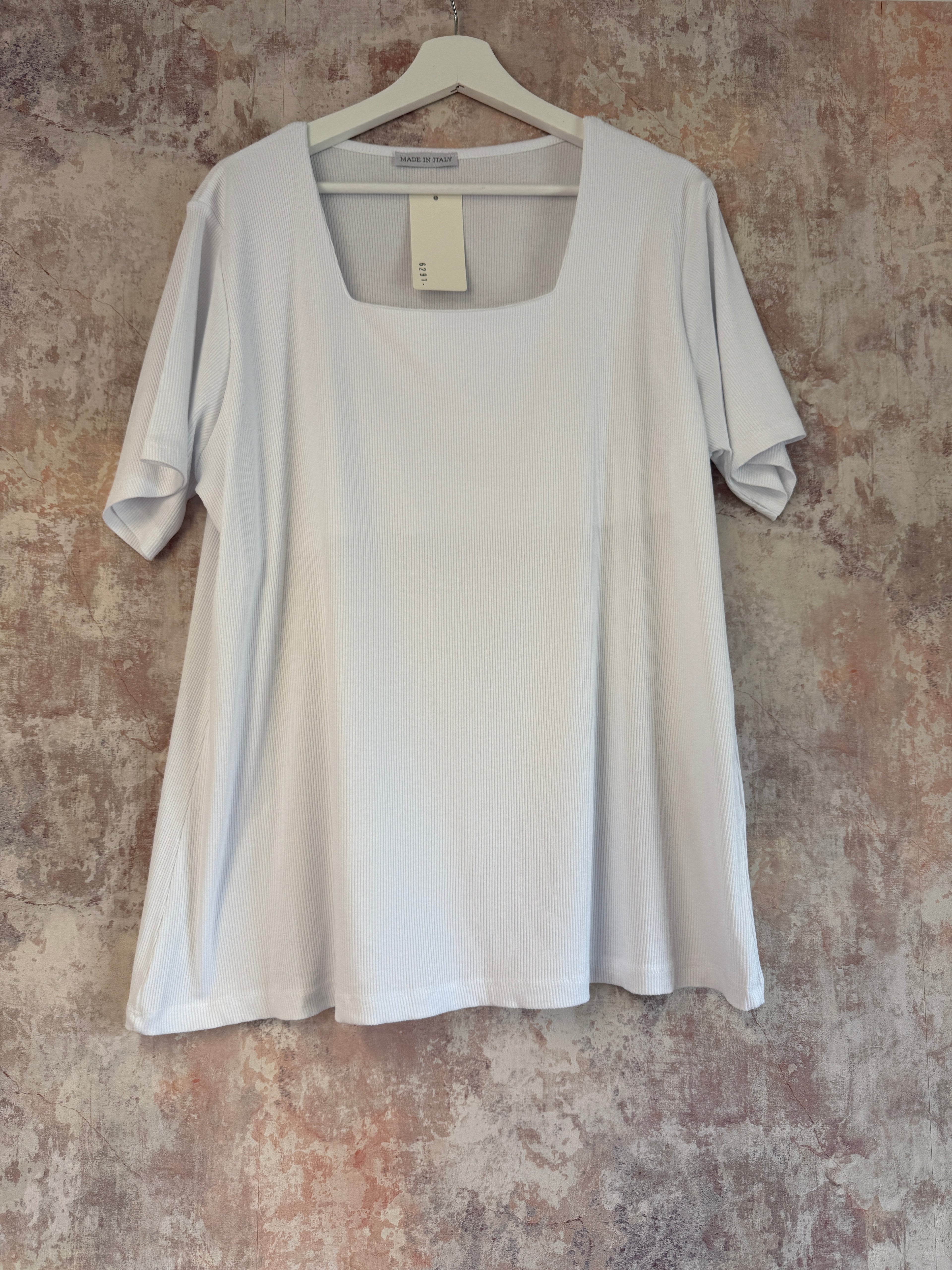 Ribbed square neck top