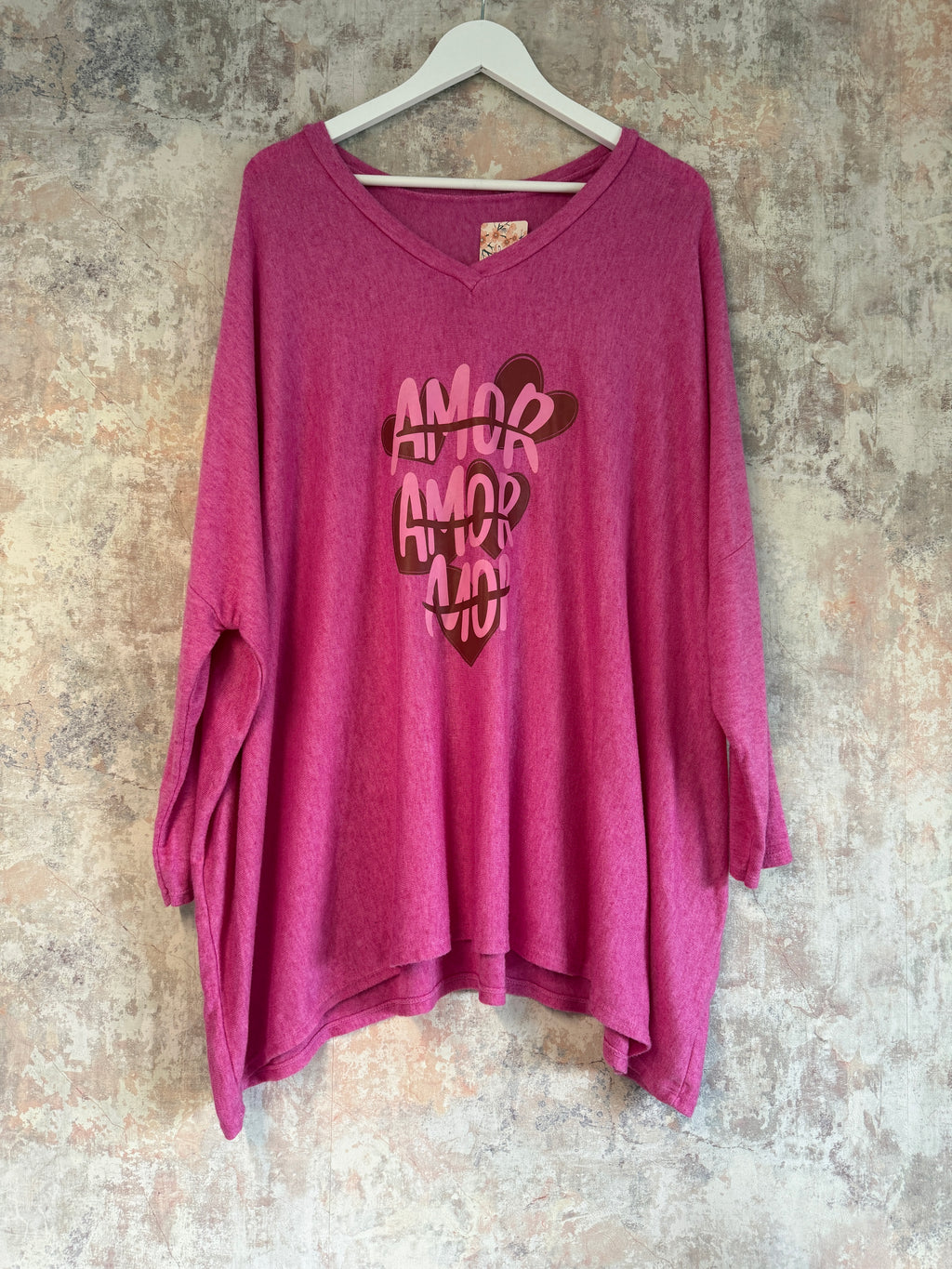 Cupids Kiss Knit Top Hot pink