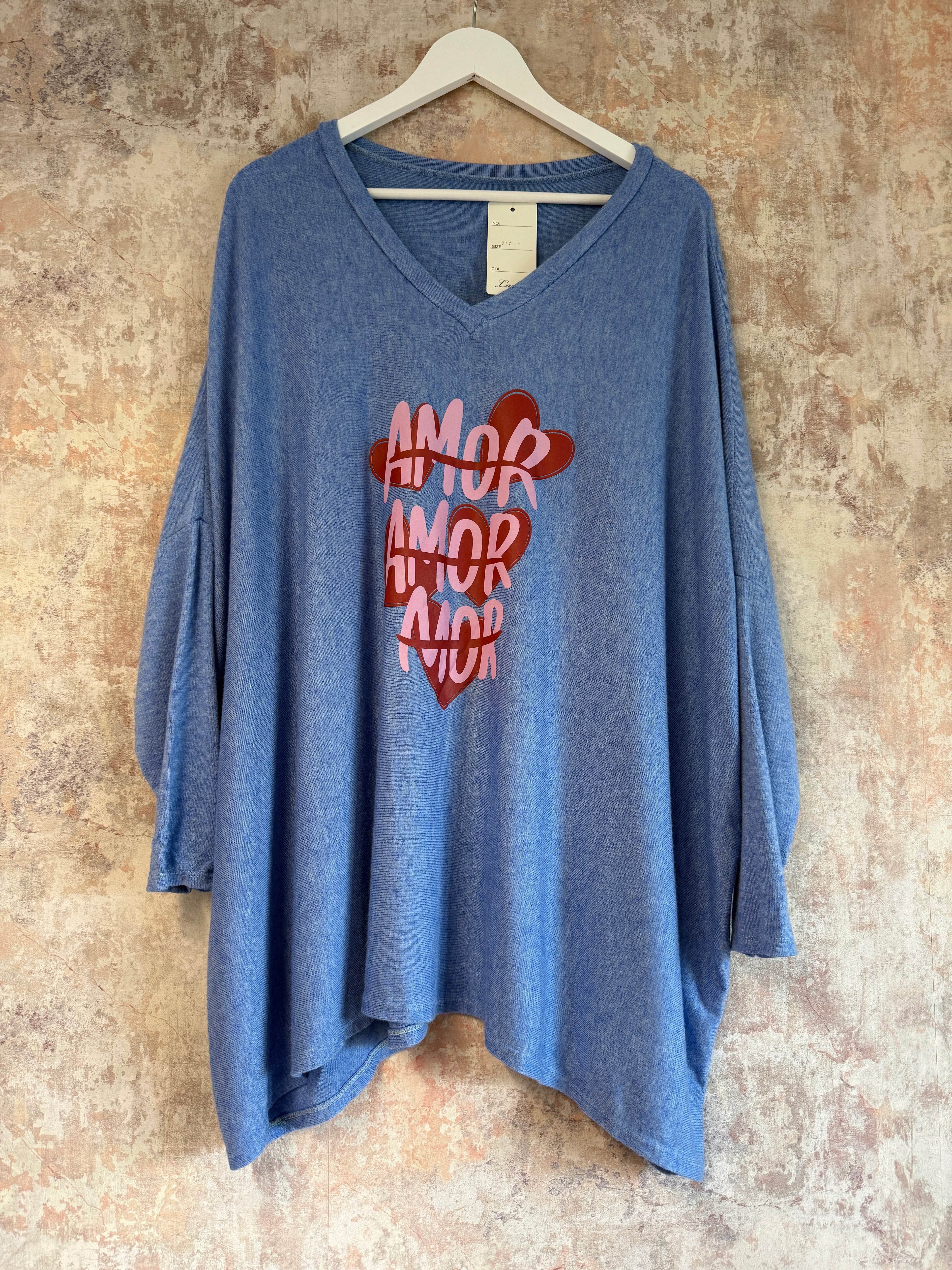 Cupids Kiss Knit Top Blue