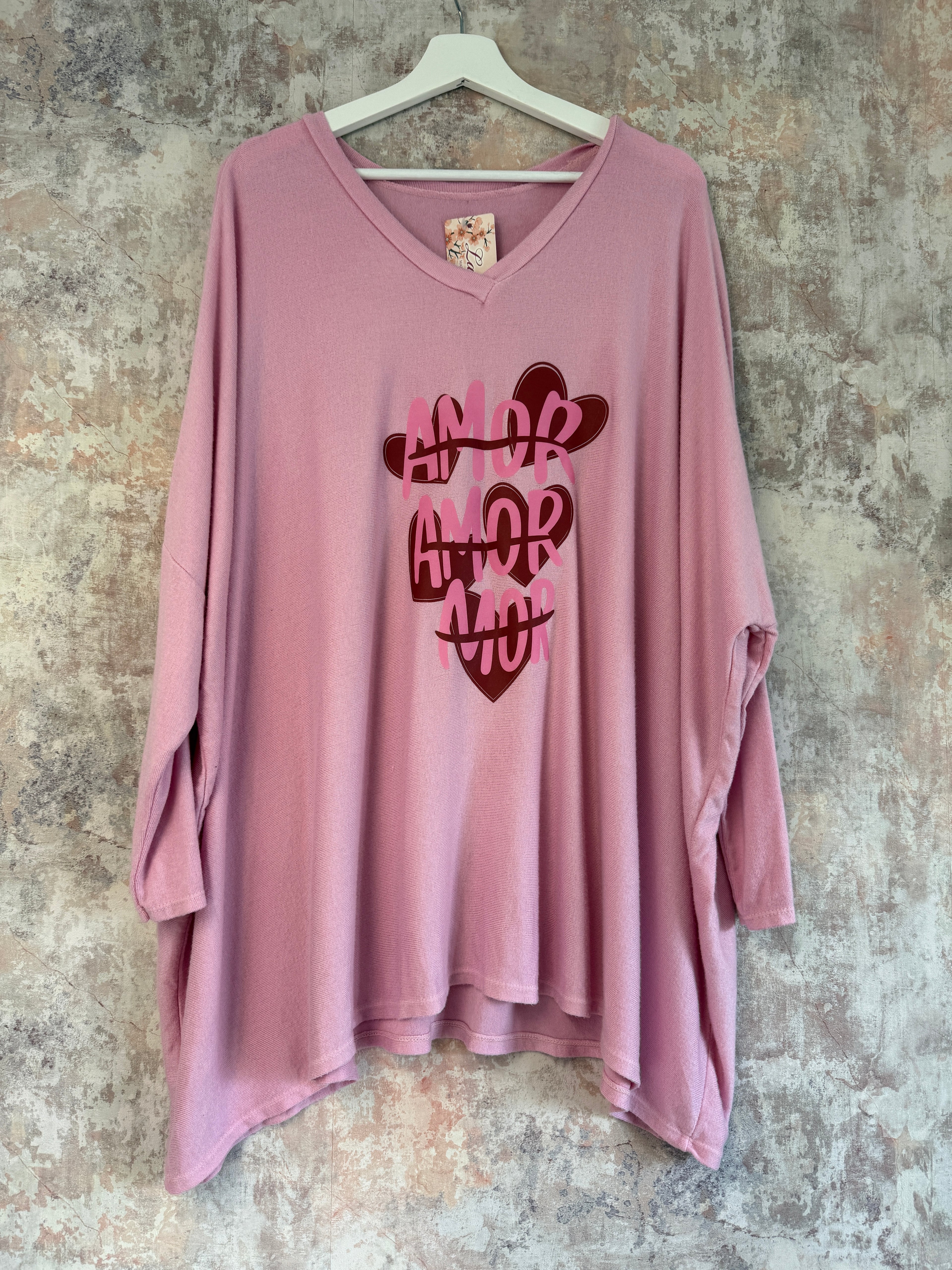 Cupids Kiss Knit Top Baby pink