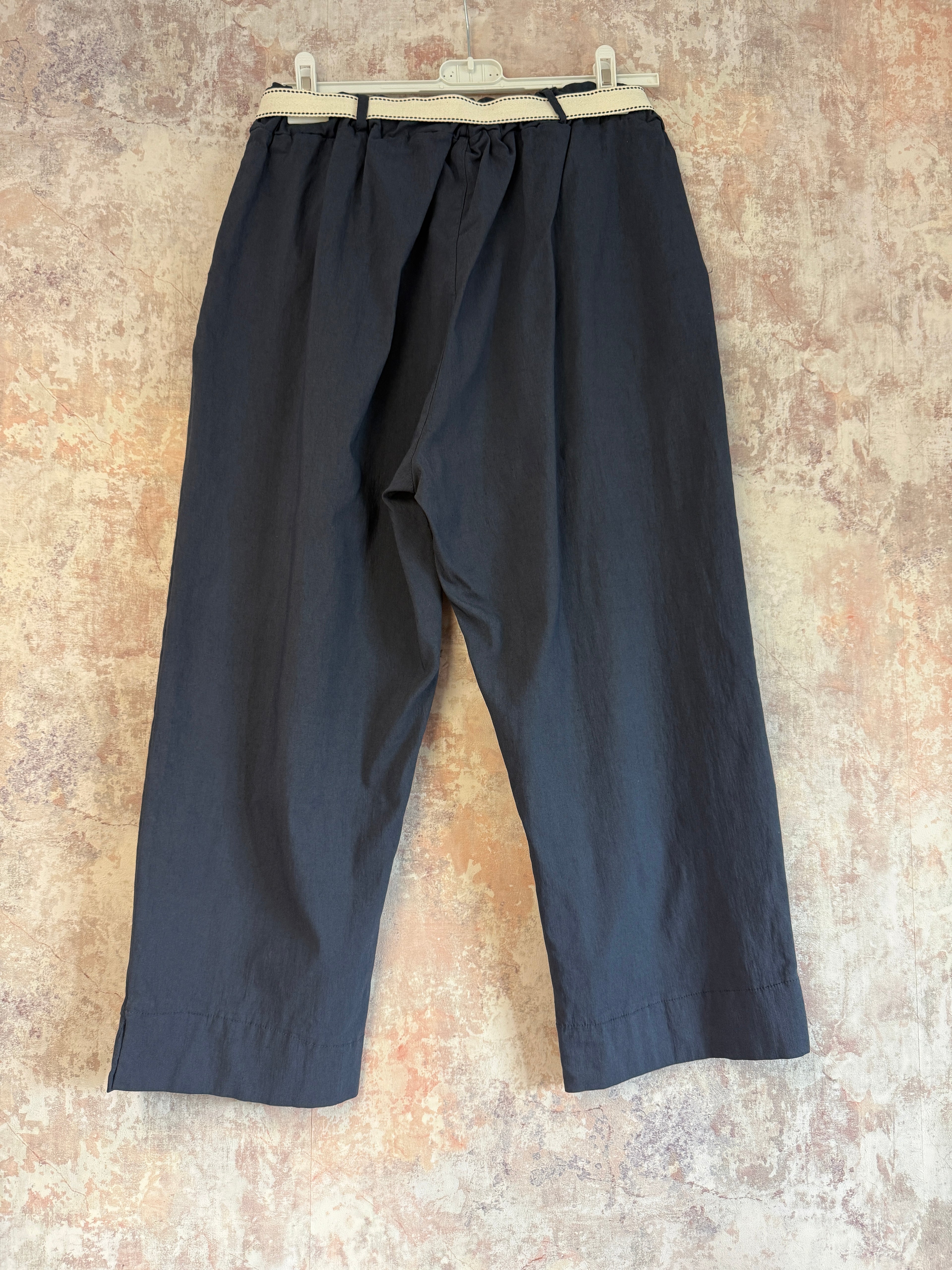 Cotton Capri Trousers Navy