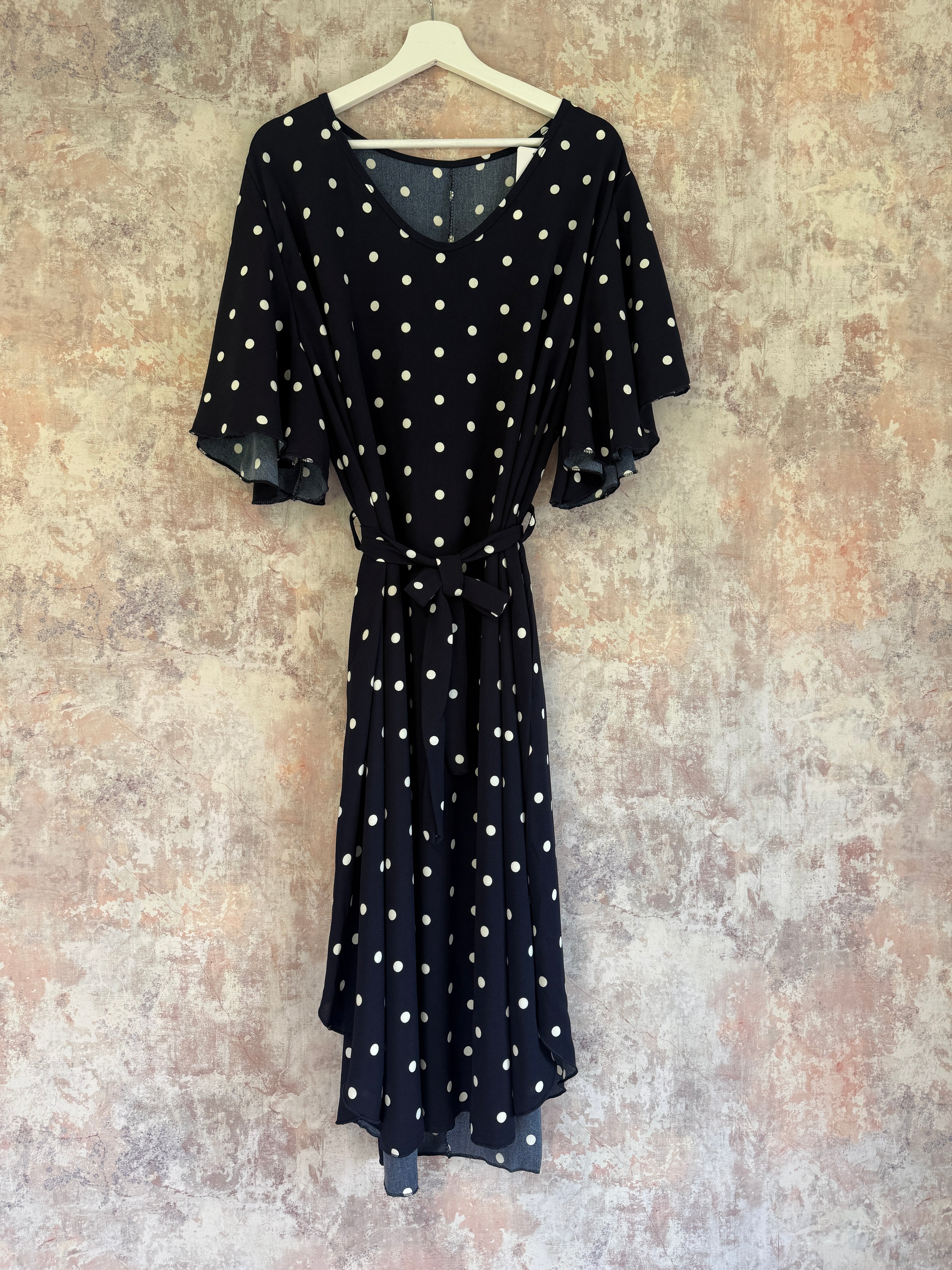 Polka Dot Dress Navy