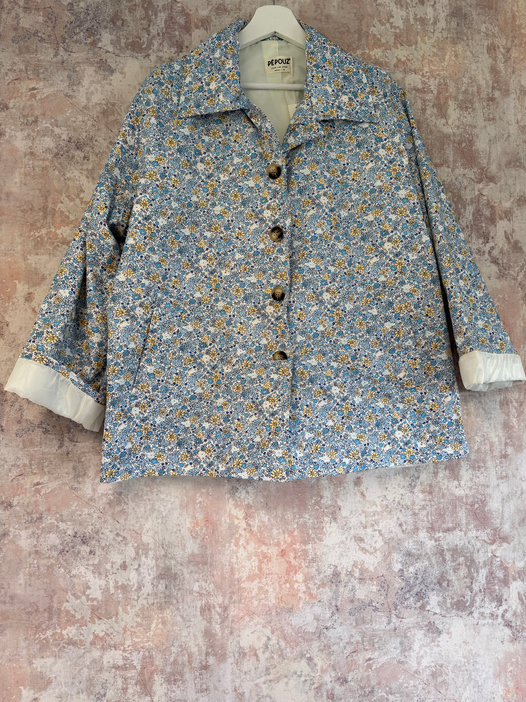 Floral Trench Blue