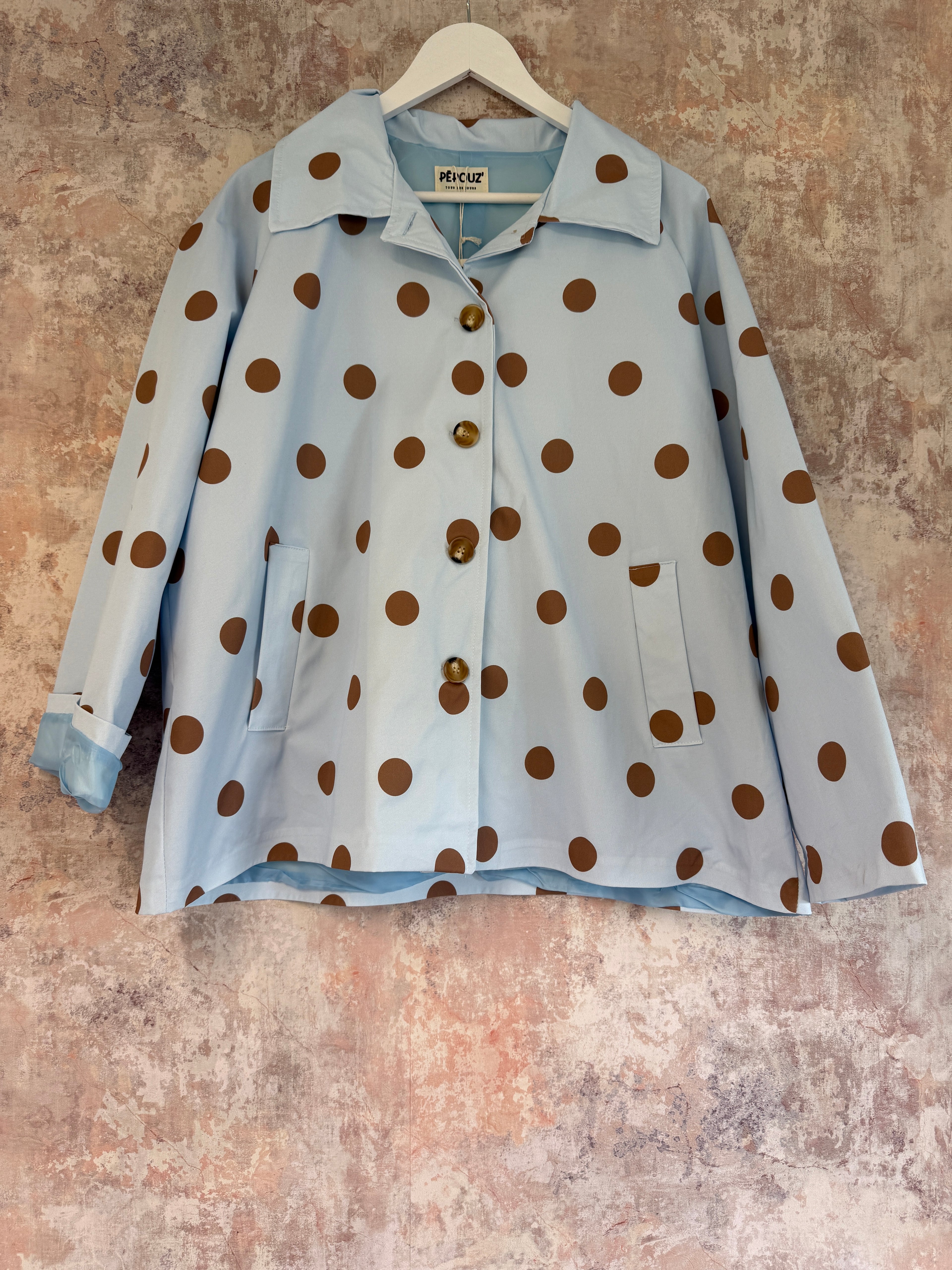 Polka dot Trench Blue
