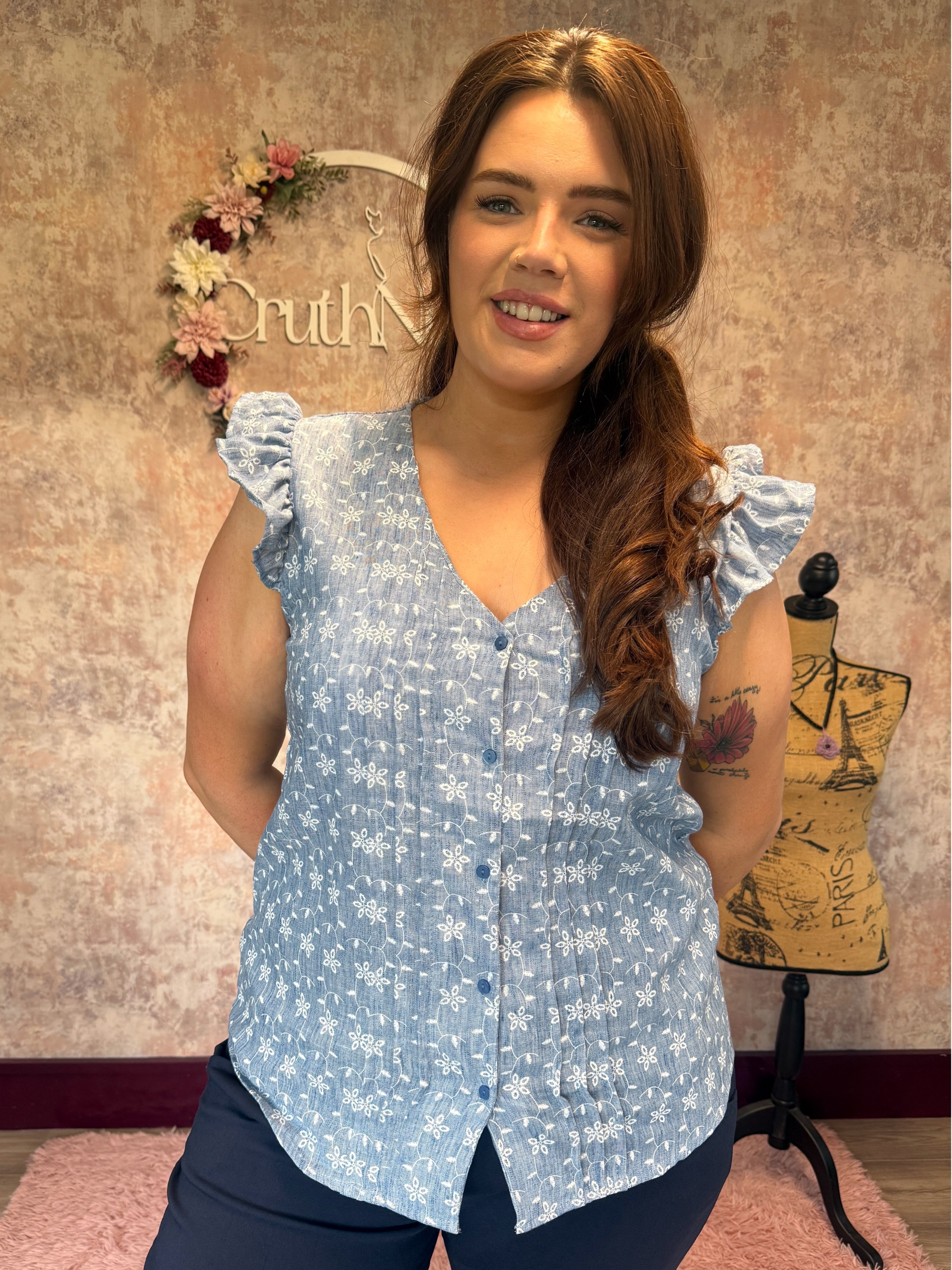Cotton embroidered blouse