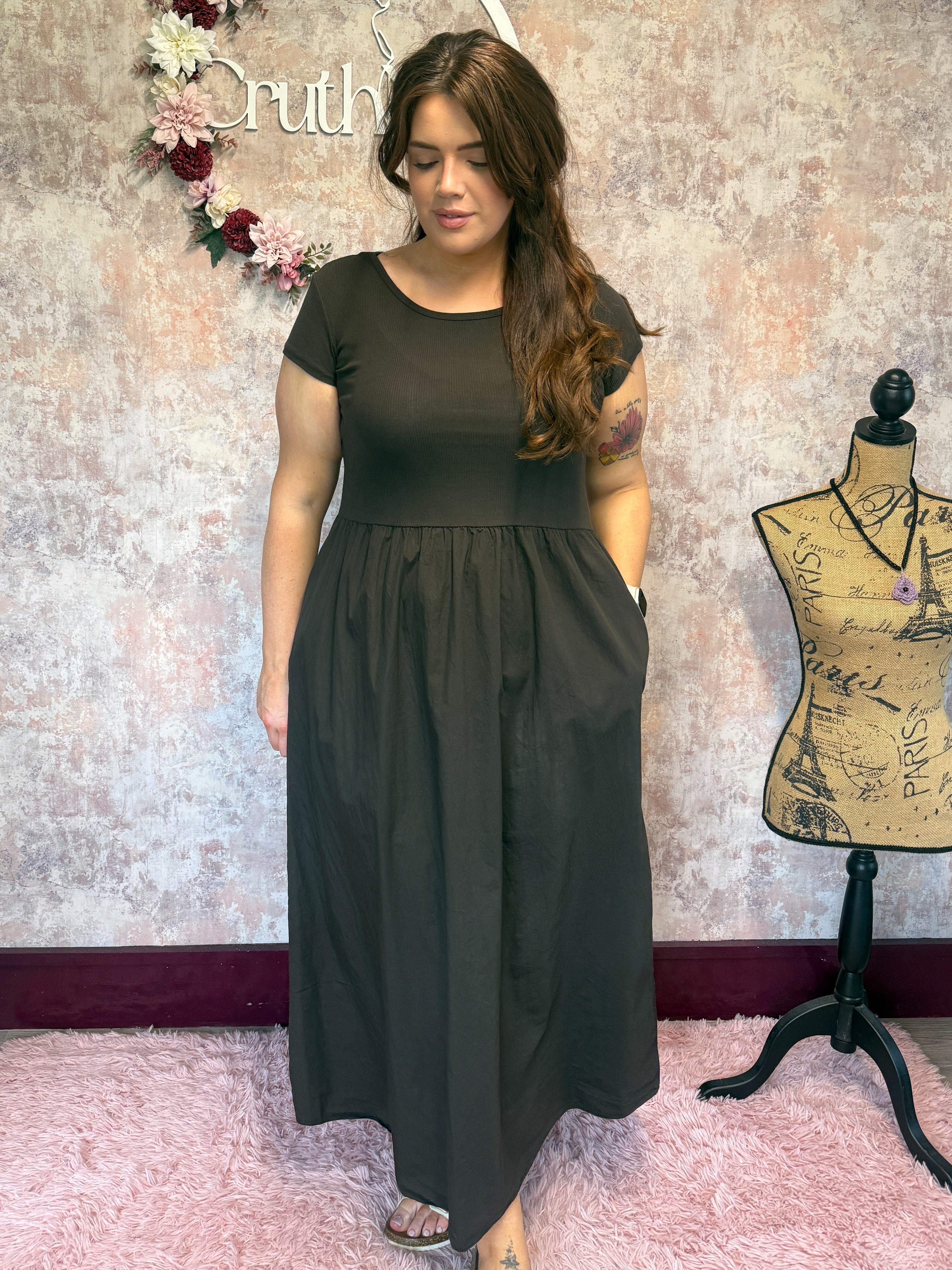 Cotton Maxi Dress Brown