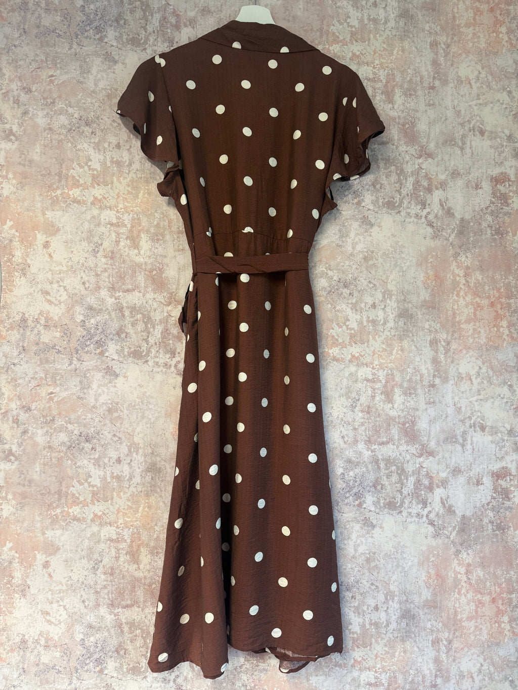 Polka Dot shirt Dress Brown and white