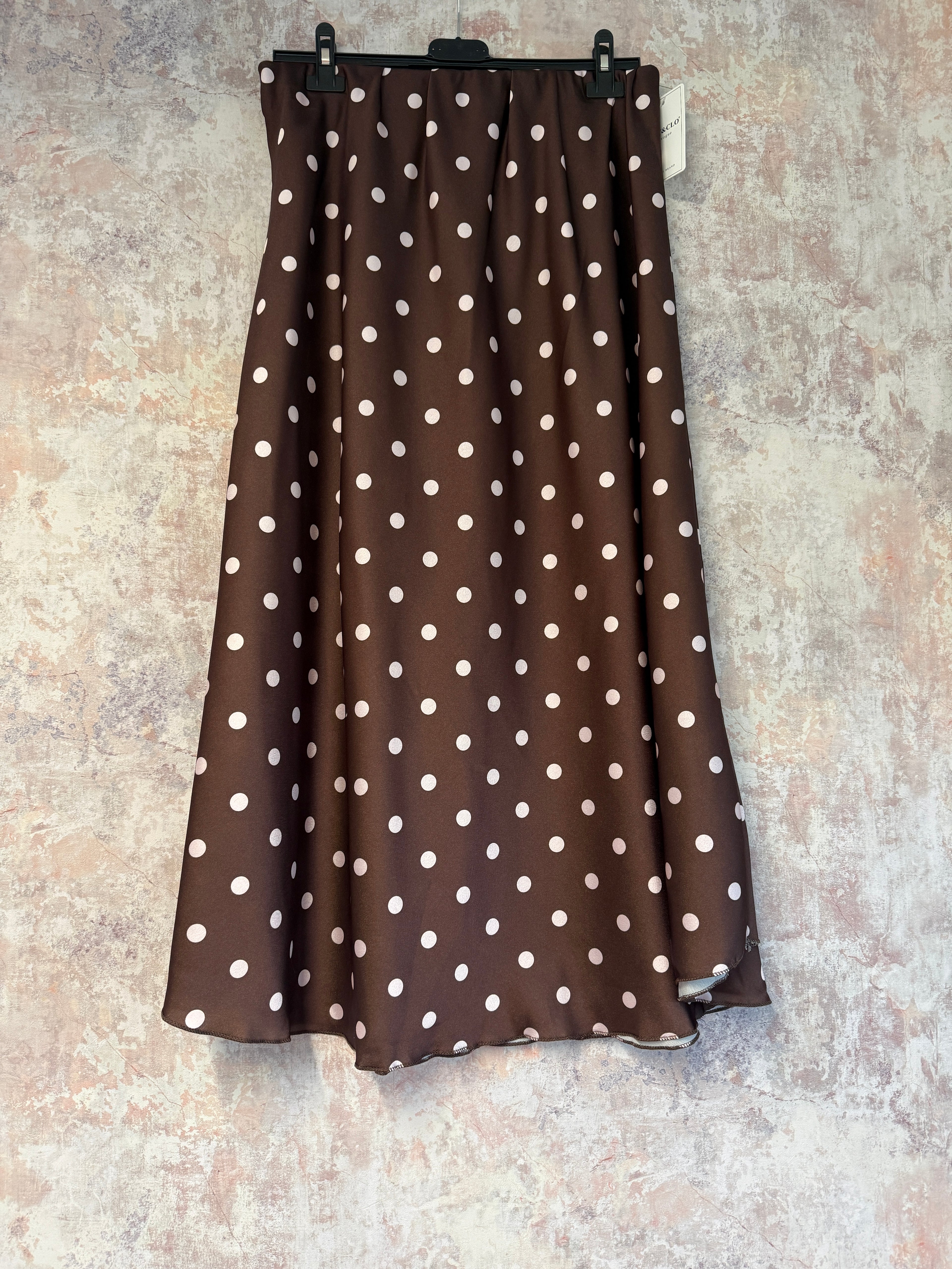 Polka dot skirt Brown & Pink