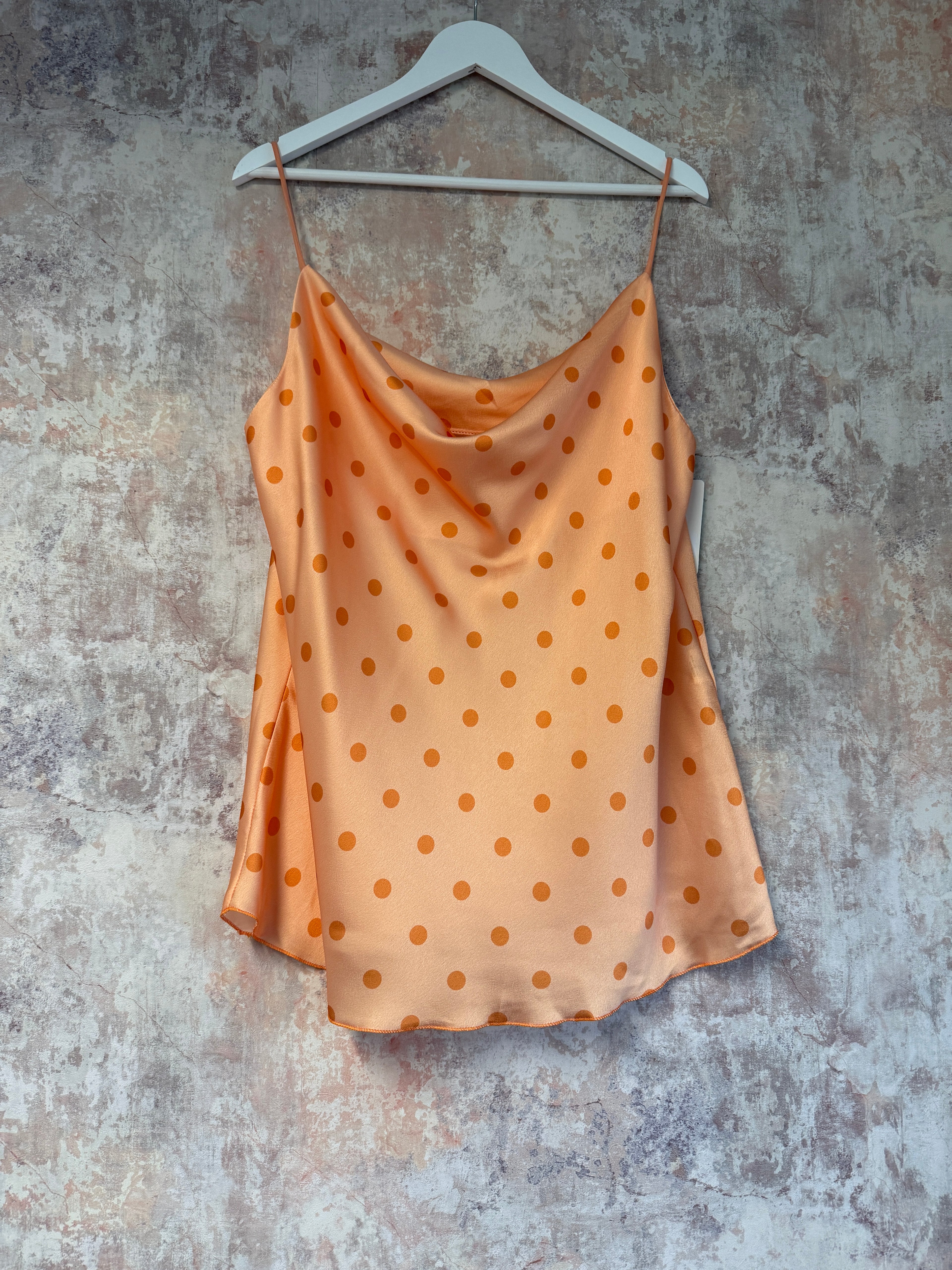Cowl neck cami Polka Dot Peach