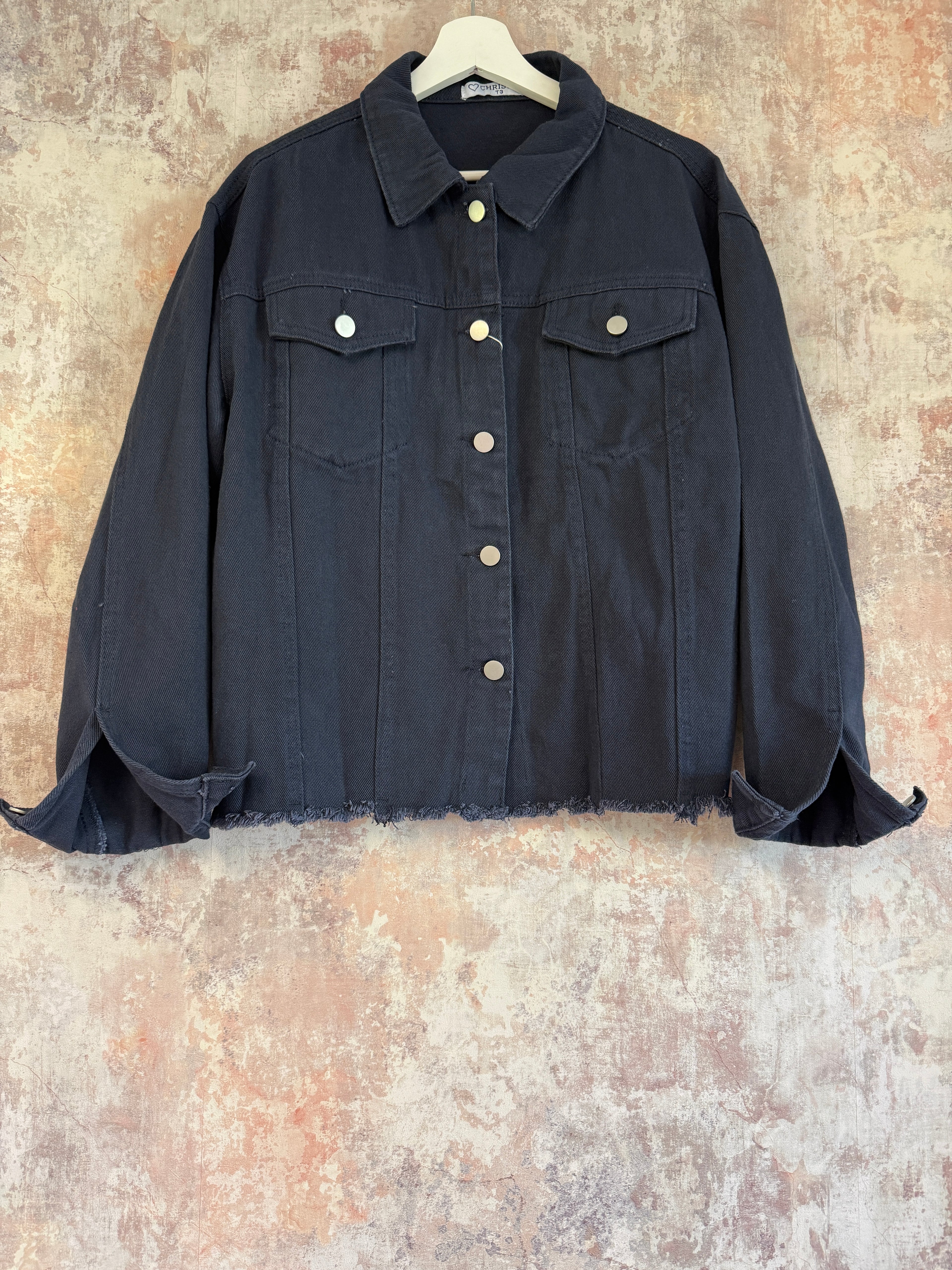 Freya cotton denim jacket Navy