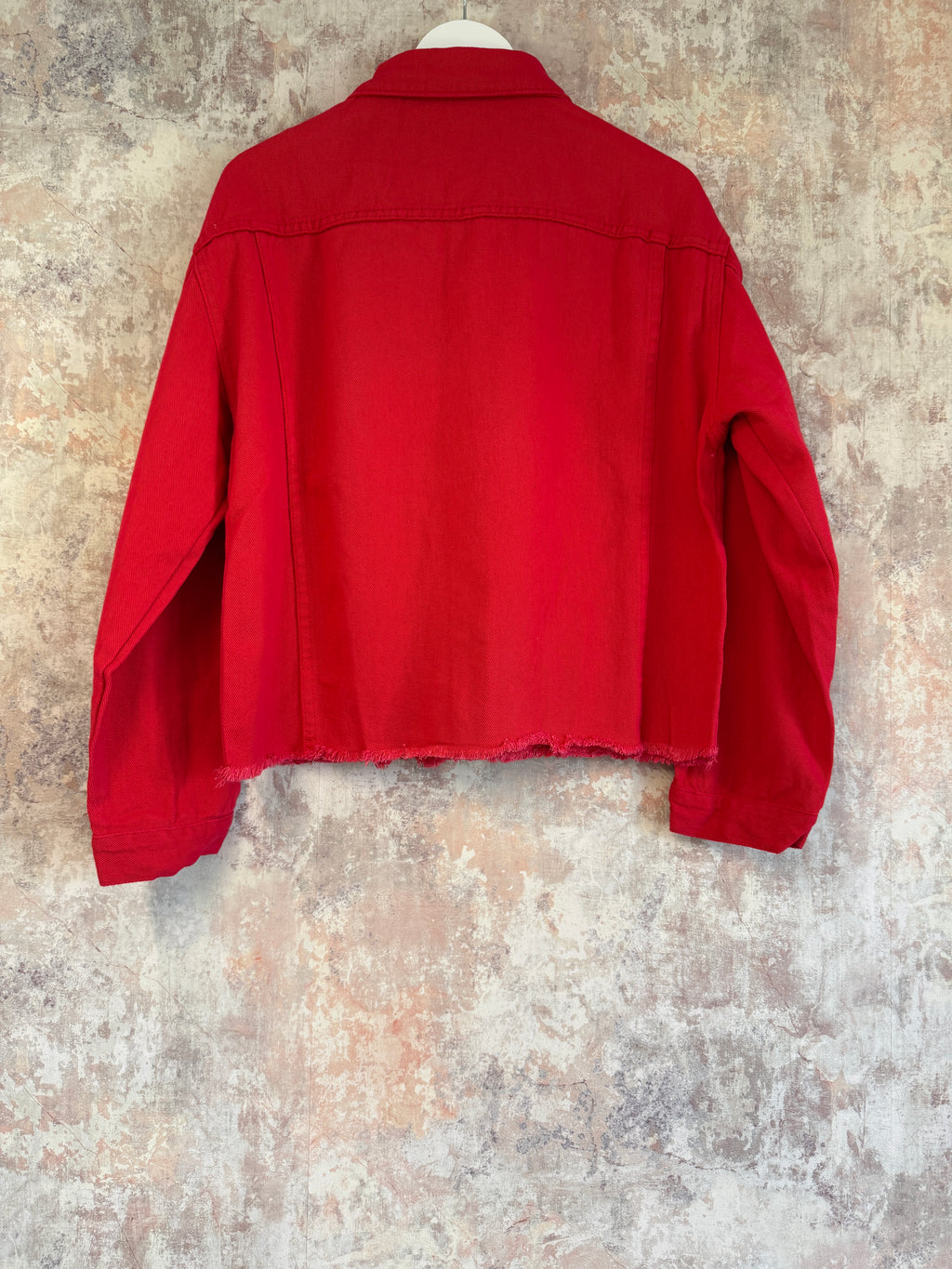 Freya cotton denim jacket Red