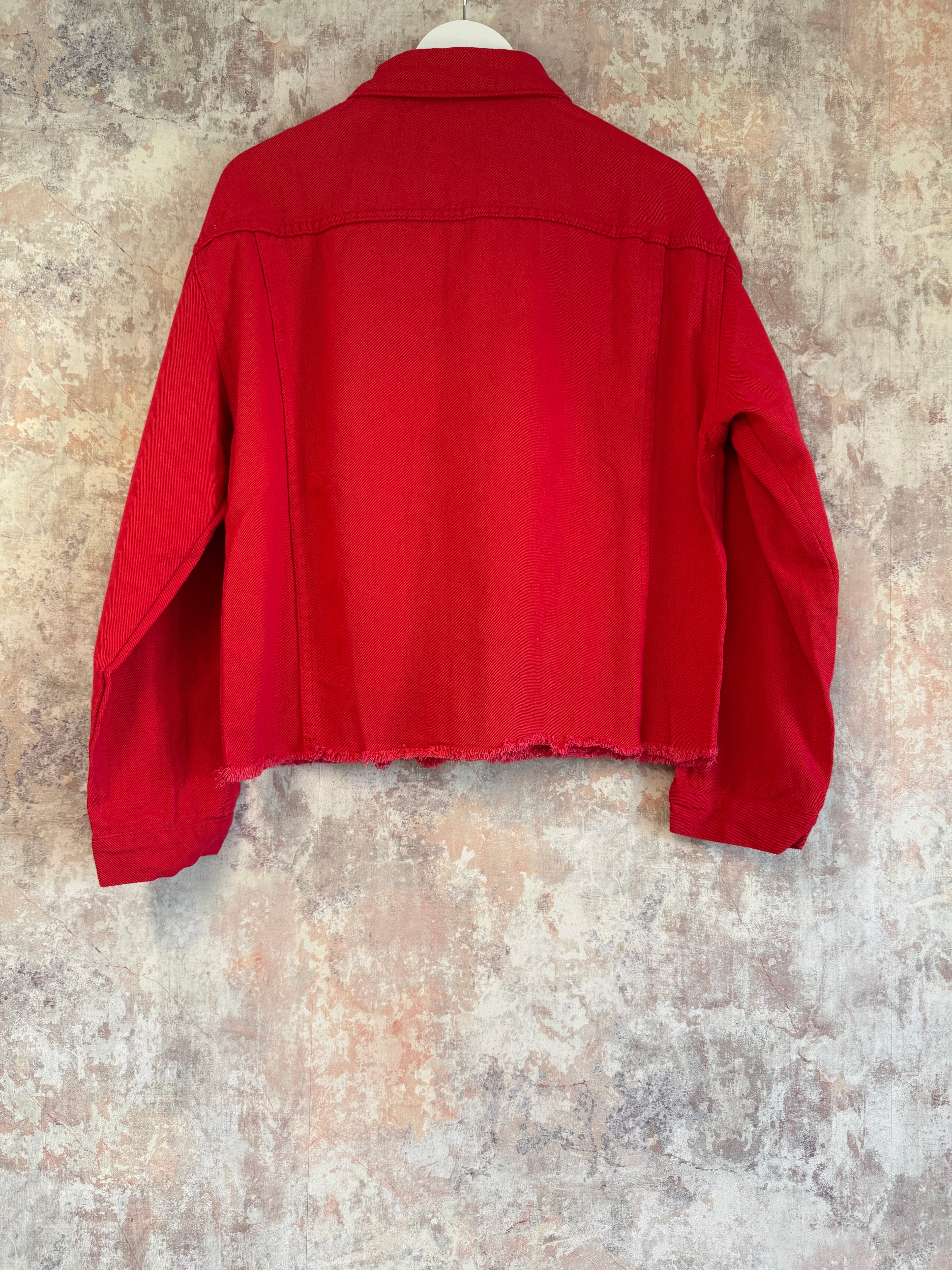 Freya cotton denim jacket Red