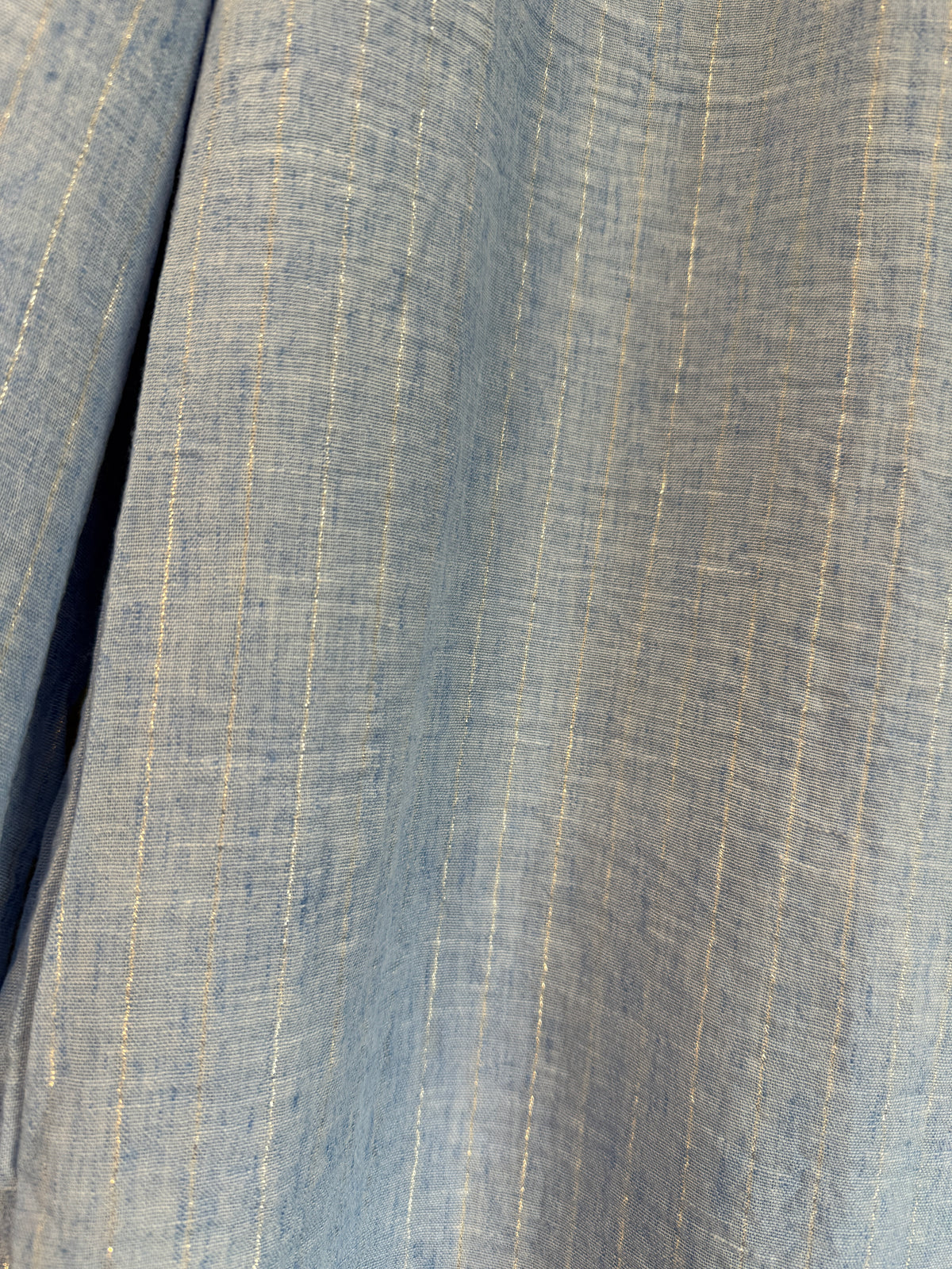 Silver Pinstripe Wide Leg Trousers Blue