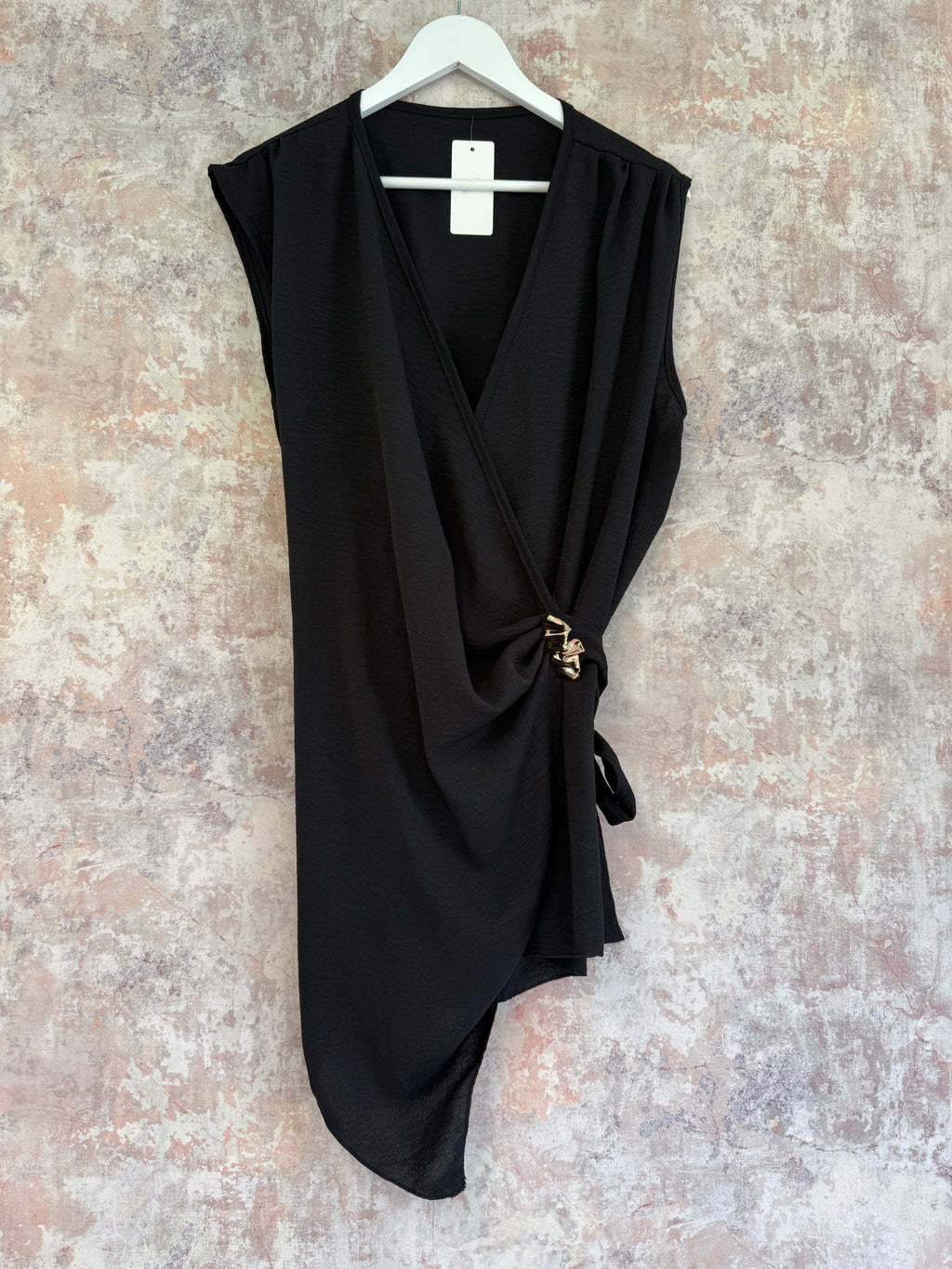Gold Brooche wrap style blouse