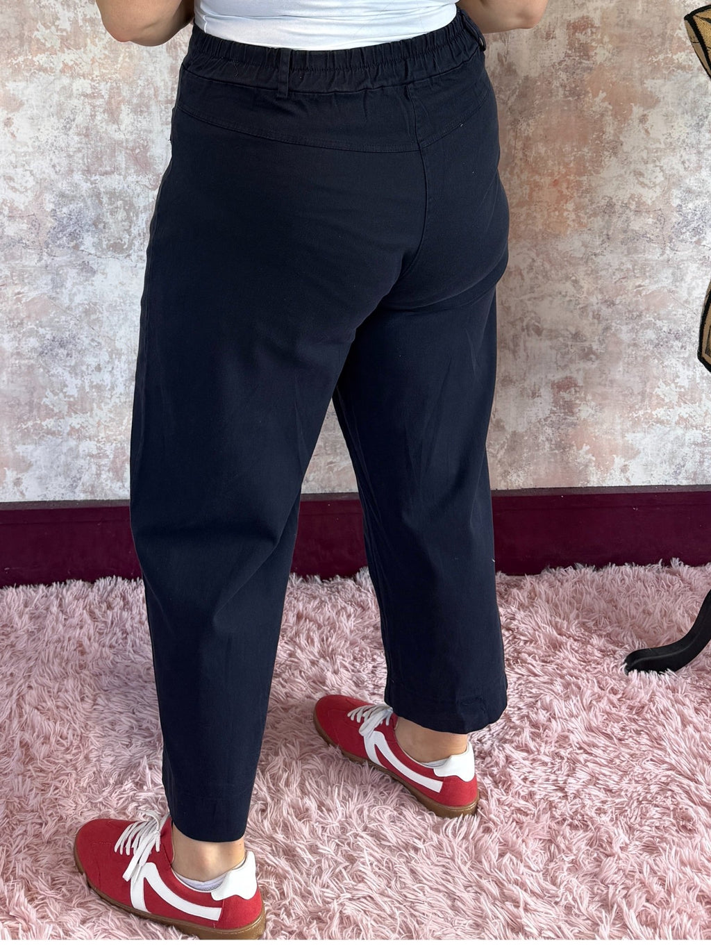 Ankle Grazer Cotton trousers Navy