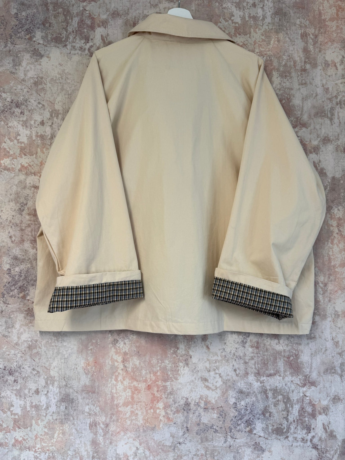 "Gimme Gingham" Trench Beige and Navy